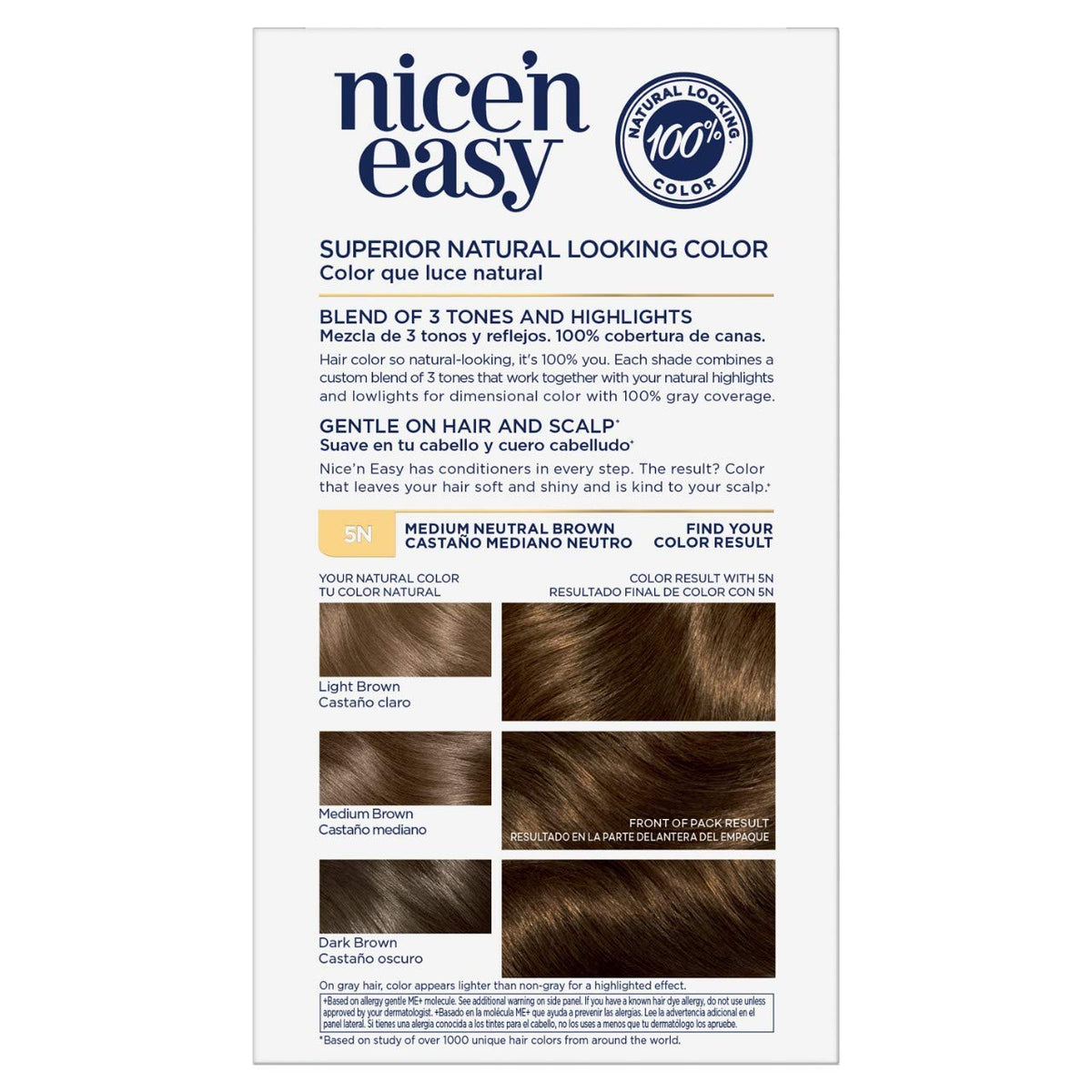 Clairol Nice'n Easy Liquid Permanent Hair Dye, 5N Medium Natural Brown Hair Color, Pack of 3 Beauty & Personal Care Clairol