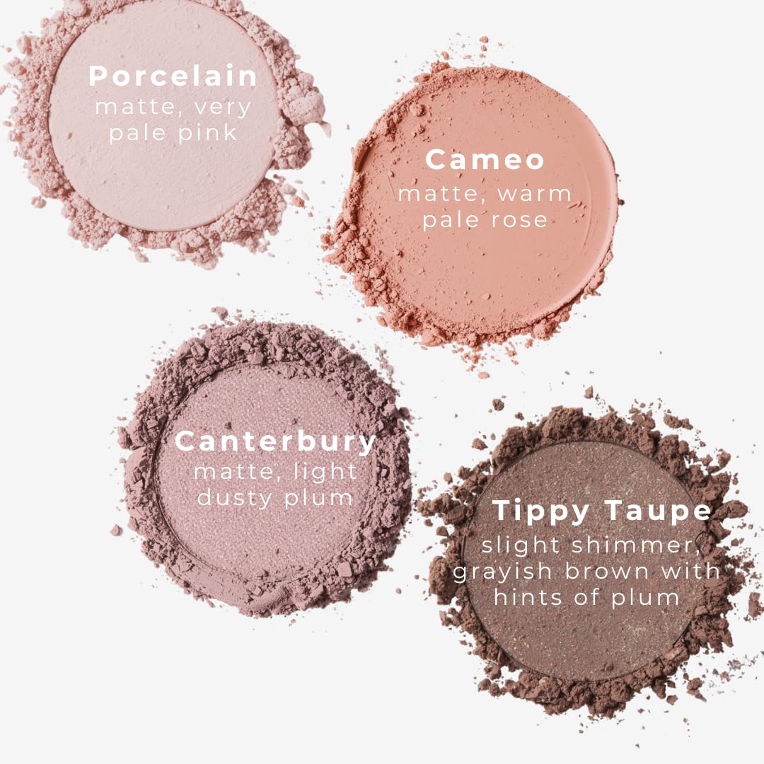 Honeybee Gardens 'Skinny Dip' Refill Pans, Pink, Beige, Nude Tones, Vegan, 4 Pack of 26mm Pans. COMPACT NOT INCLUDED Beauty & Personal Care Honeybee Gardens