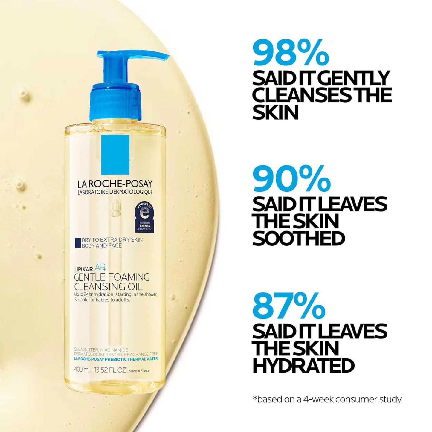 La Roche-Posay Lipikar AP+ Gentle Foaming Cleansing Oil, Gentle Oil Cleanser for Face and Body Formulated with Niacinamide, Long-Lasting 24-hour Beauty and Personal Care La Roche-Posay