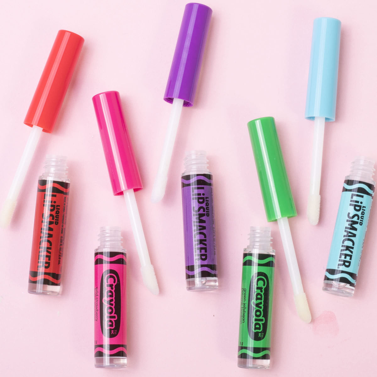 Lip Smacker Crayola Liquid Lip Gloss 5 Party Pack, 0.45 Fl. Oz, Firefly Red Punch, Wild Strawberry, Plumsicle, Aquamarine Magic, Green Jelly Bean Beauty & Personal Care Lip Smacker