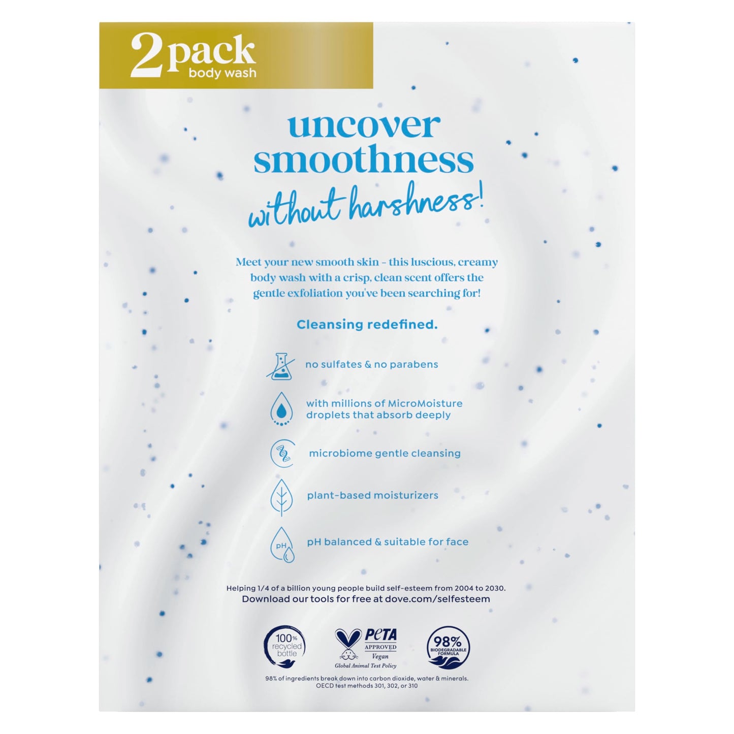 Dove Body Wash 2 Count Gentle Exfoliating With Sea Minerals Instantly Reveals Visibly Smoother Skin Cleanser That Effectively Washes Away Bacteria Beauty & Personal Care Dove