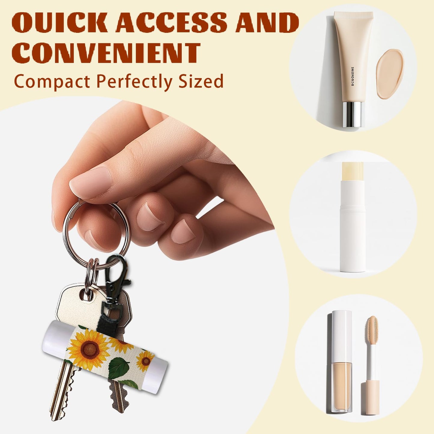 DELORIGIN 10pcs Daisies Flowers Lip Balm Holder Keychain Sunflowers Butterflies Lipstick Sleeves with Metel Clasp Chapstick Elastic Sleeves Lip Gloss Beauty and Personal Care DELORIGIN