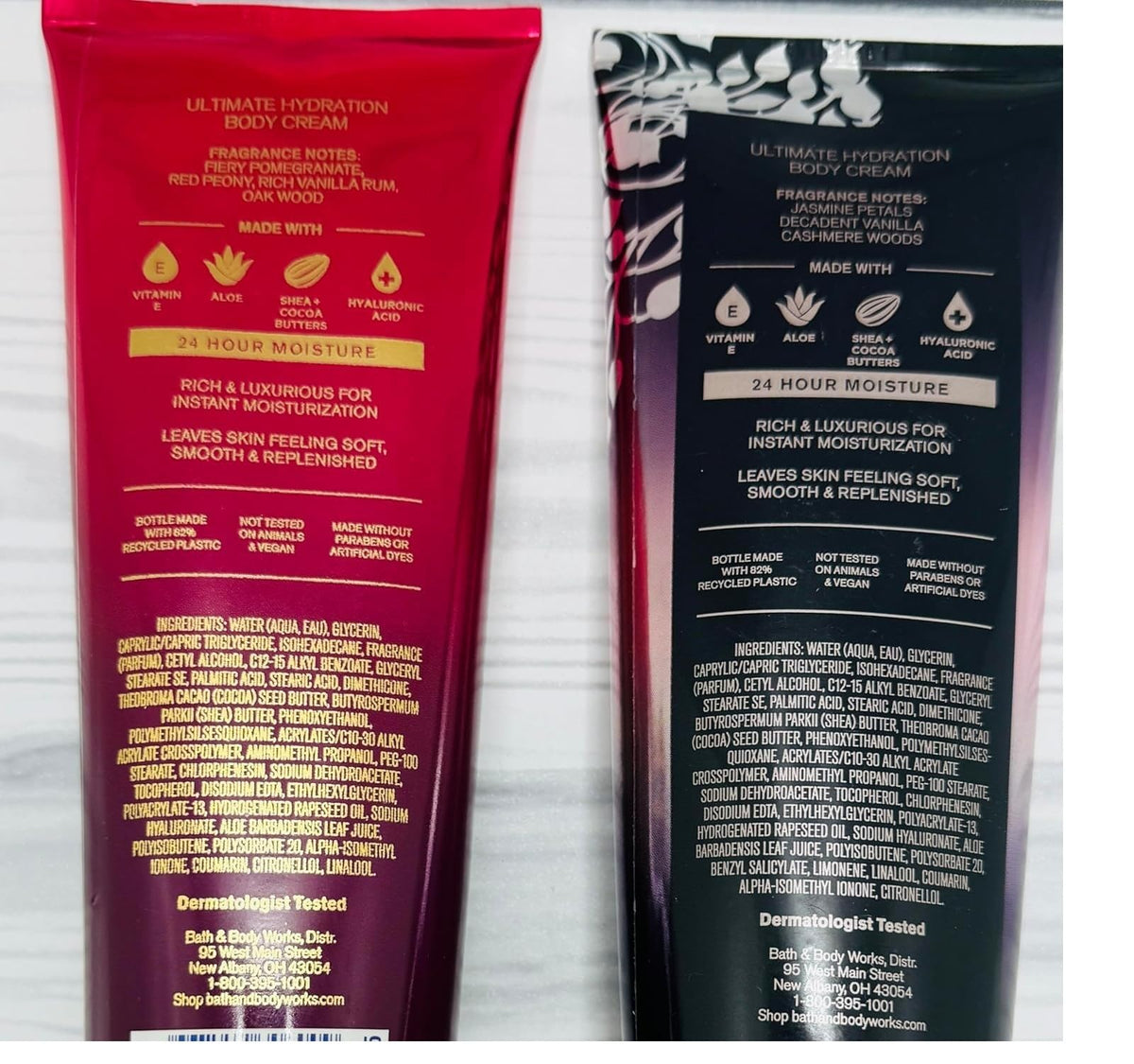 Bath & Body Works Forever Red Vanilla Rum + Forever Red Body Cream Set of 2