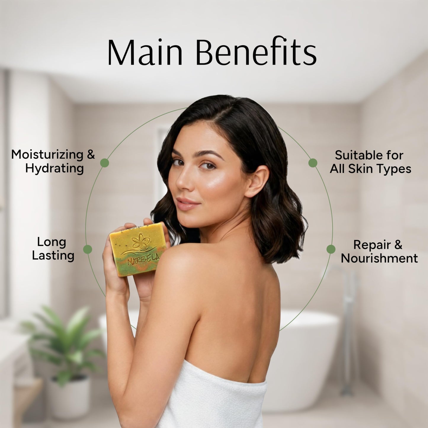 Marbela Cosmetics Handmade Soap Bar - Made in USA, Vegan Friendly, Palm Oil Free, Natural Bar Soap - Gentle Face & Body Soap for Daily Skin Care Beauty & Personal Care Marbela