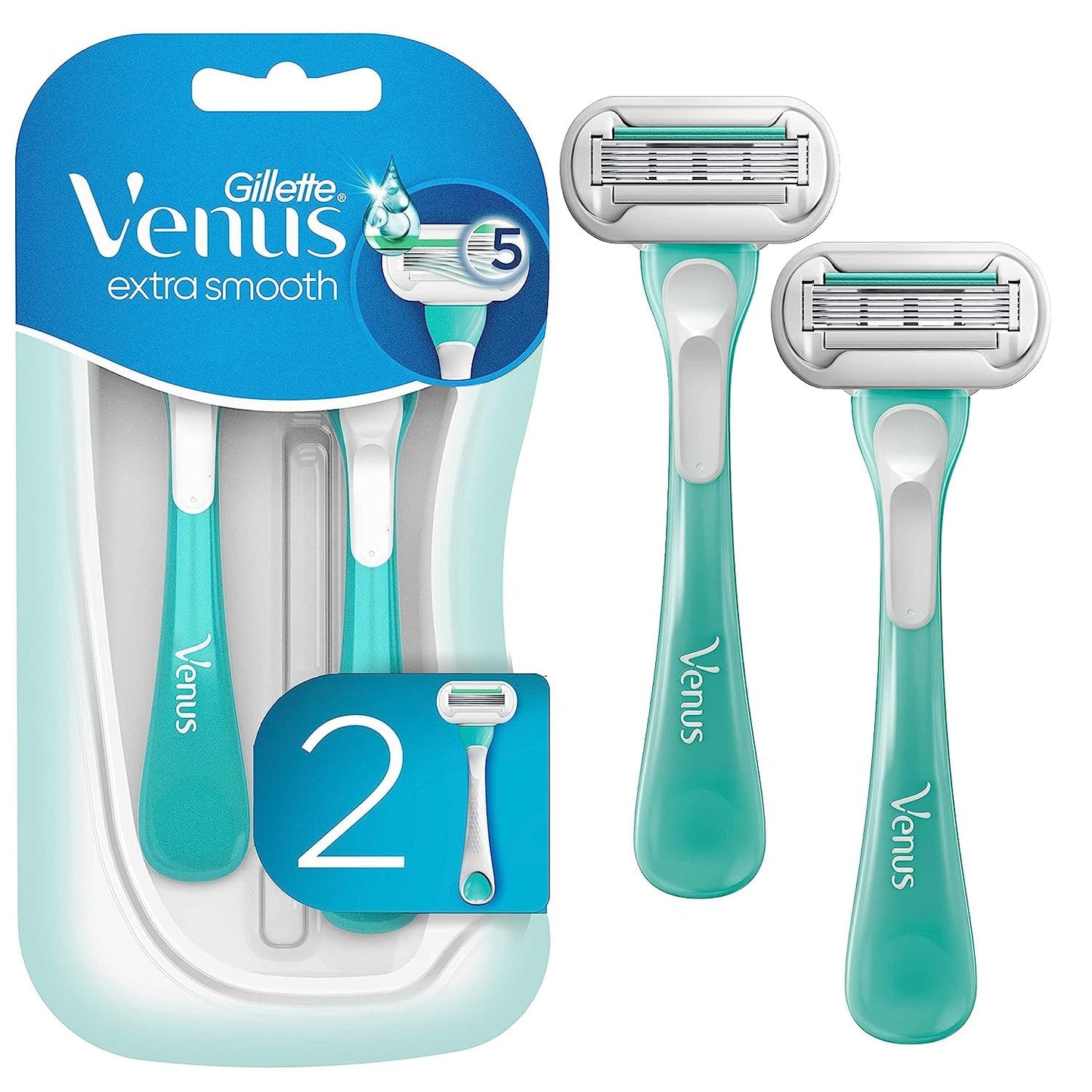 Gillette Venus Extra Smooth Sensitive Disposable Razors for Women with Sensitive Skin, 2 Count Beauty & Personal Care Gillette Venus