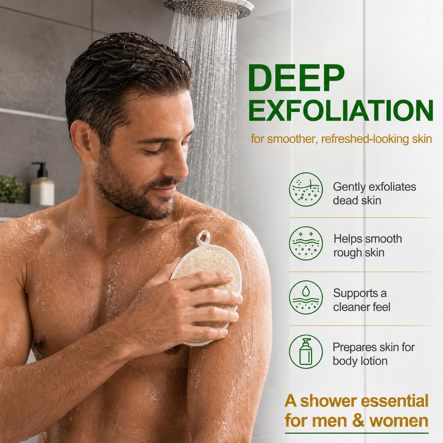 Natural Loofah Exfoliating Body Scrubber Pads, 24 Pack Dual Sided Shower Bath Loofah Sponge, Gentle Exfoliating Body Scrub for Men Women Full Body Beauty and Personal Care MUSDOOU