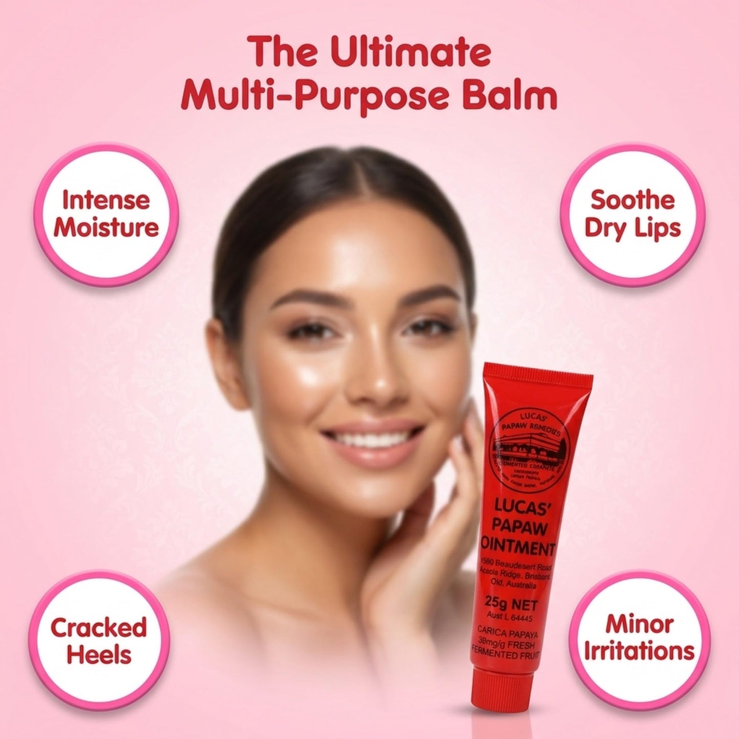 Lucas' Papaw Ointment 0.9 oz (25g) Tube, Papaya Moisturizing Cream for Lips & Skin, Multi-Purpose Skin Care Ointment, Australian Made, 6 Pack, Travel Beauty and Personal Care Lucas’ Papaw Remedies