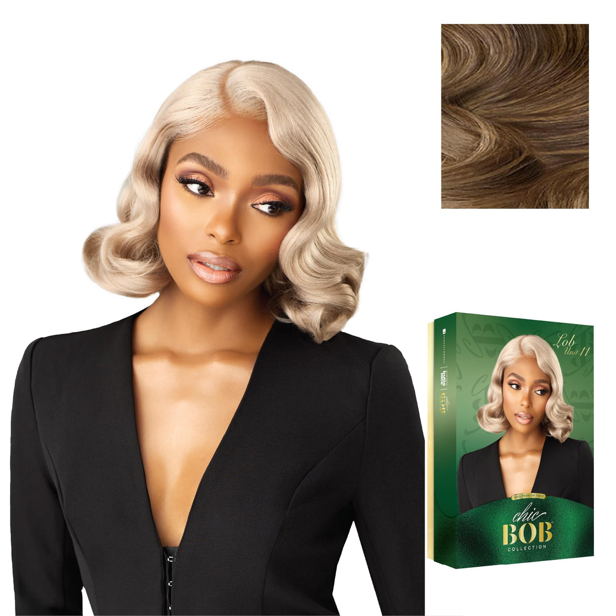 Sensationnel Chicbob Lace Frontwig-Lob Unit 11, LIGHTASHBROWN