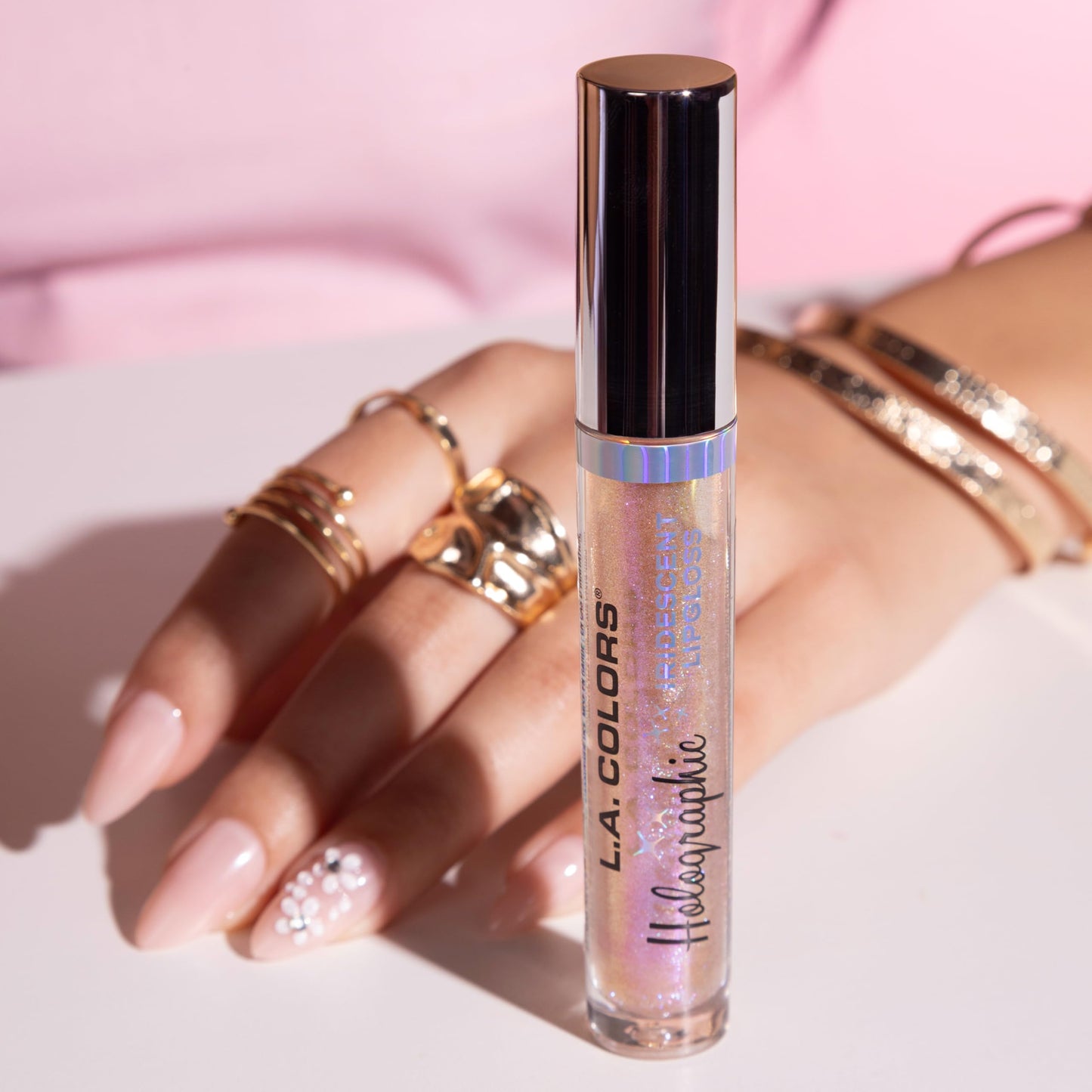 L.A. COLORS Holographic Lipgloss, Glazed Donut CLG426 Beauty & Personal Care L.A. COLORS