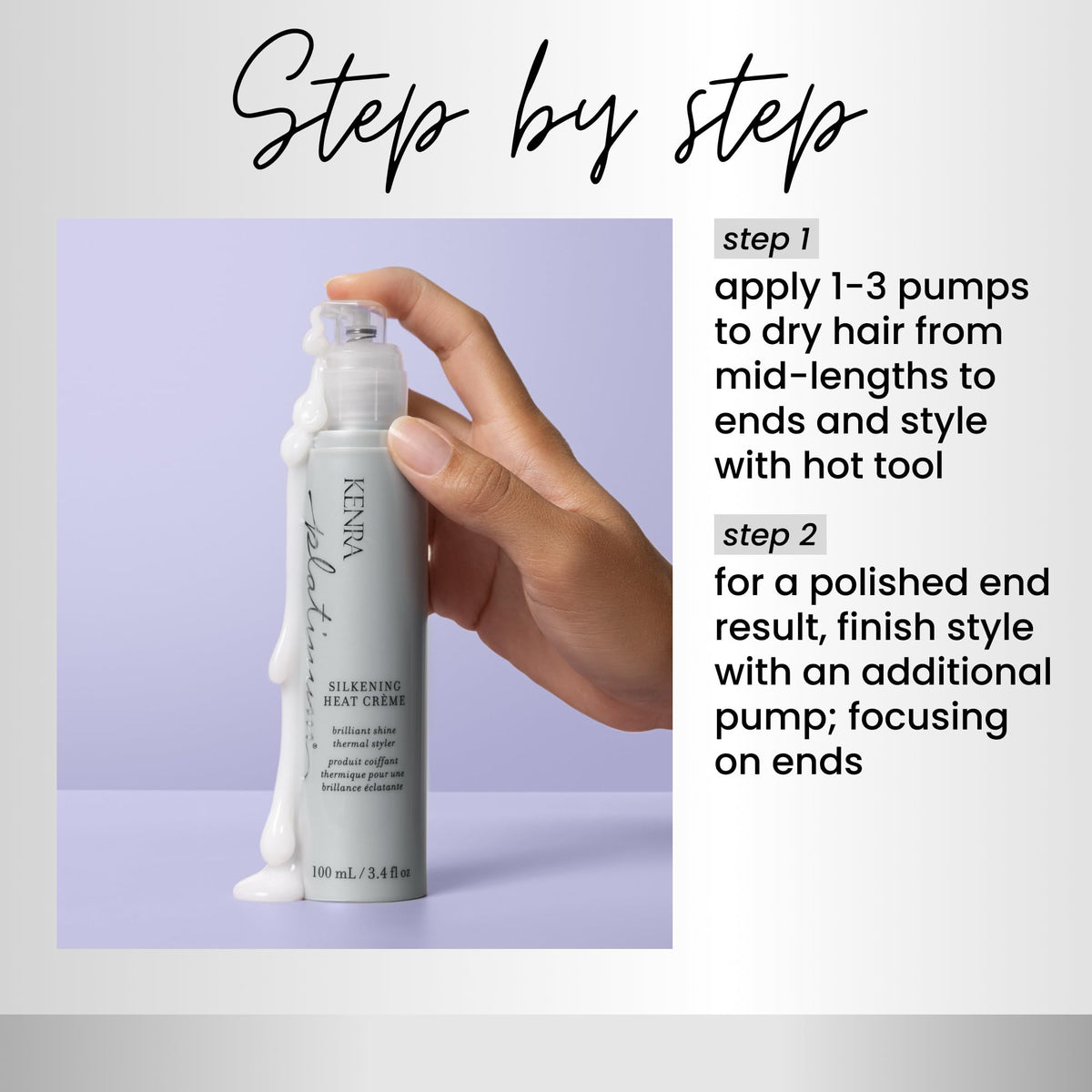 Kenra Platinum Silkening Heat Crème | Brilliant Shine Thermal Styler | Reduces Hot Tool Passes by 50% | Prevents Breakage & Improve Manageability | Beauty & Personal Care Kenra