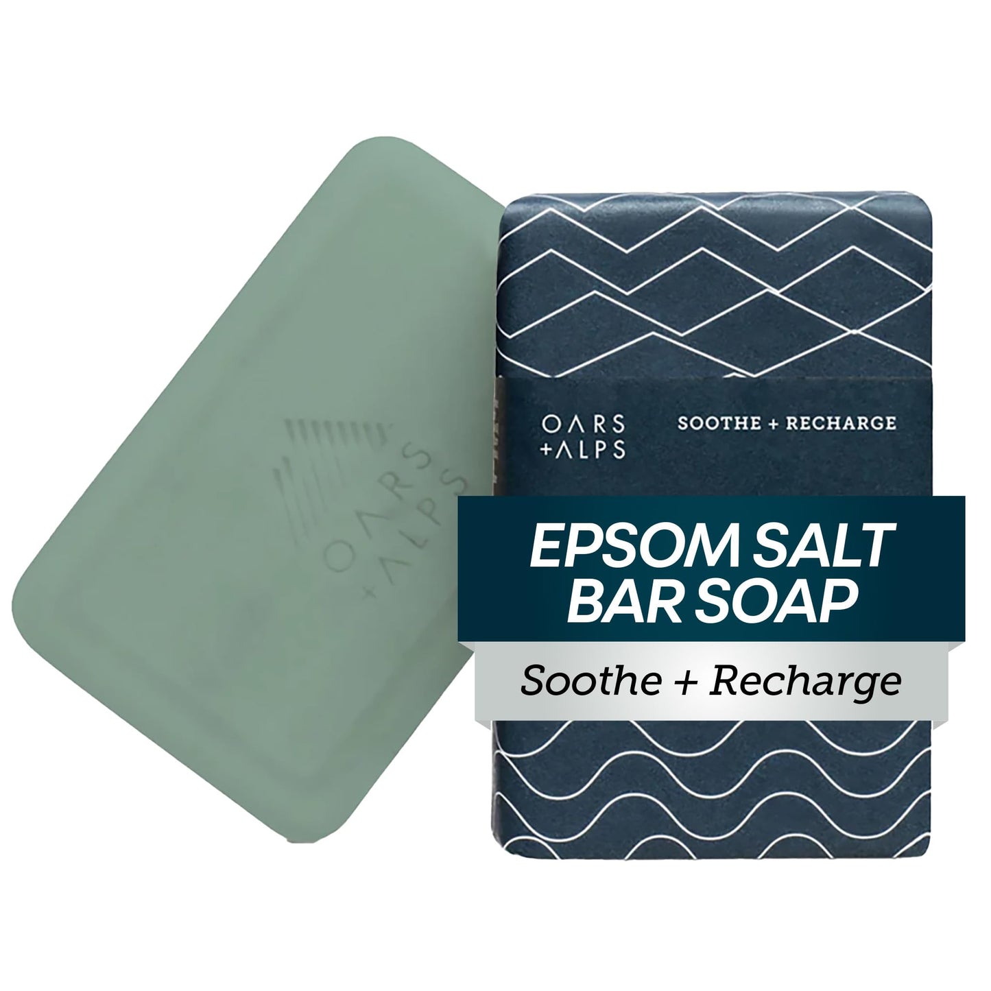 Oars + Alps Exfoliating & Moisturizing Bar Soap for Men, Deep Cleaning Soap, Clean Ingredients, All Skin Types, Epsom Salt, 1pk Beauty & Personal Care Oars + Alps