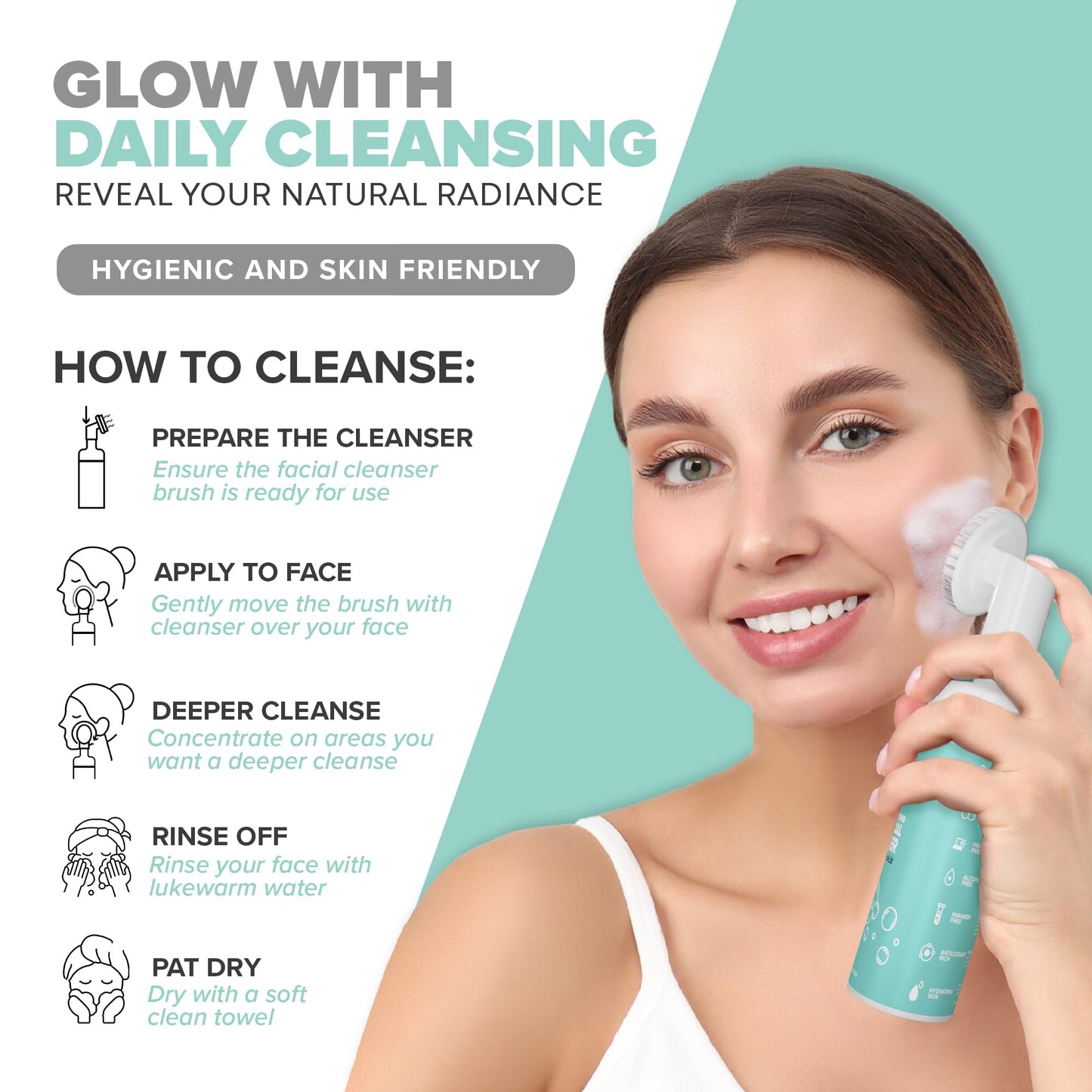 Pure Aroma Hydrating Daily Facial Cleanser | Foaming Face Wash & Makeup Remover With Hyaluronic Acid, Glycerin | For All Type Of Skin | Beauty & Personal Care Pure Aroma