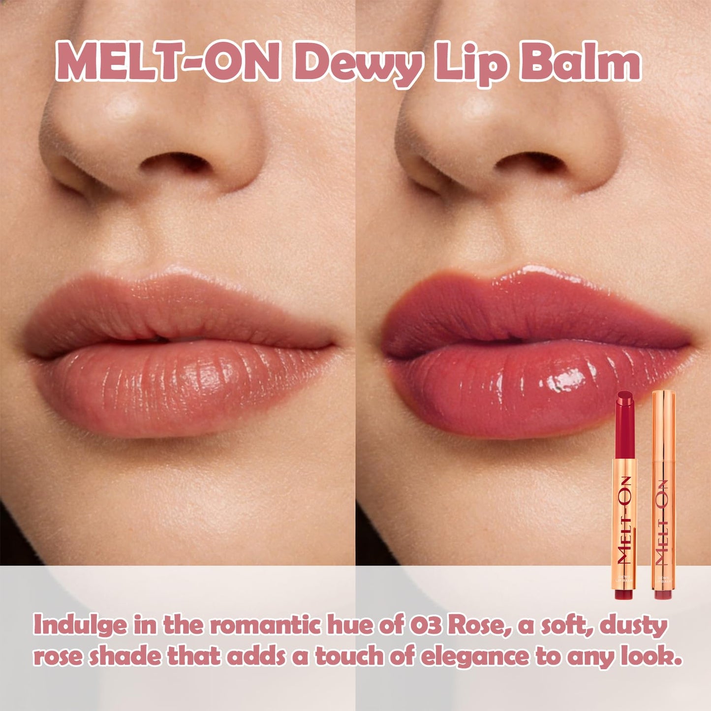 Oz Lab Beauty Melt On Dewy Lip Balm - Rose Hue, Hydrating Click-Up Lip Moisturizer, Cruelty-Free, 0.21FL.OZ/6ML?pack of 1 Beauty and Personal Care OZ LAB