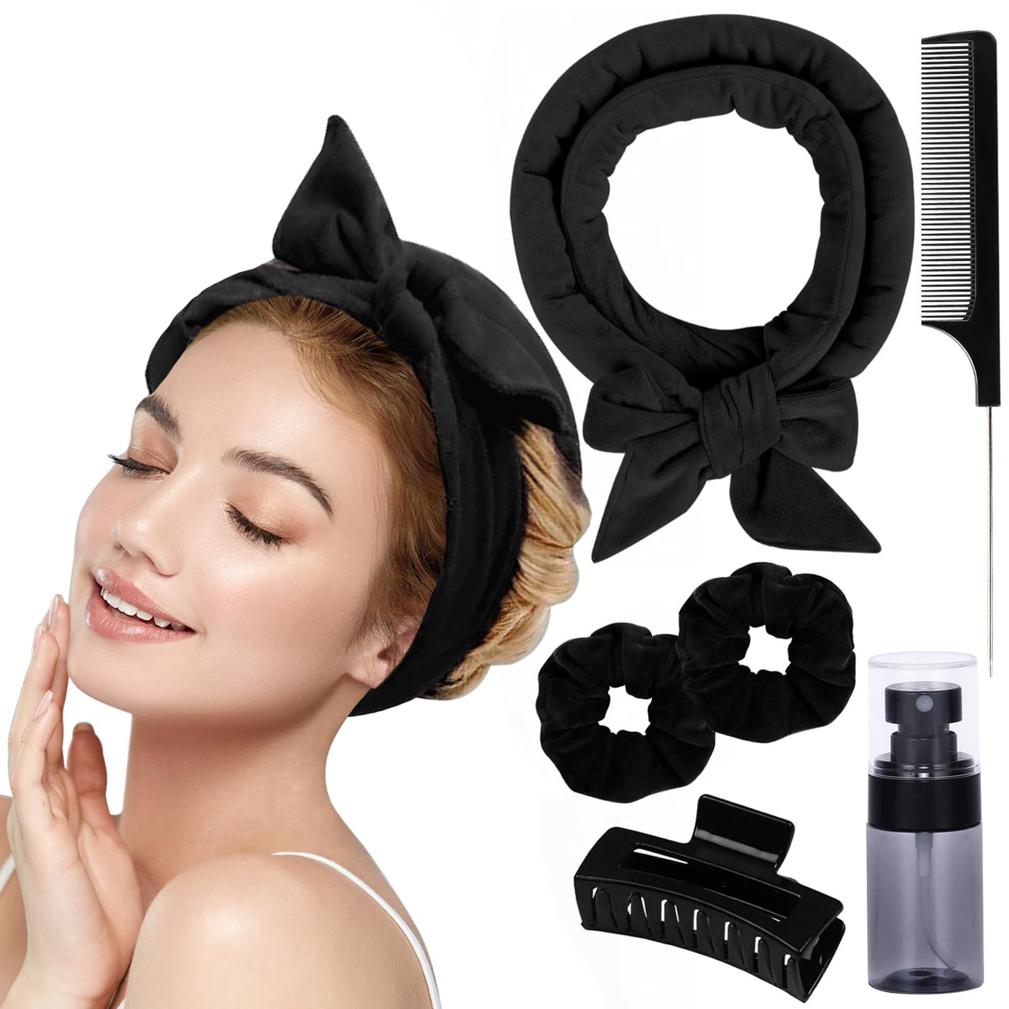 Heatless Velvet Hair Curlers to Sleep in Heatless Curling Rod Headband For Long Hair Overnight No Heat Curls for Women Long Hair Waves - 6 Pieces Set Beauty & Personal Care Ailsa