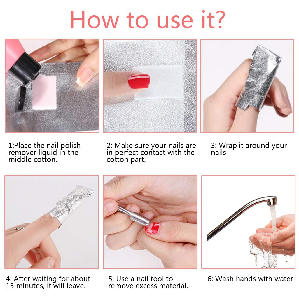 Tongcloud Nail Polish Remover Nail Foil Wraps Nail Gel Remover Soak Off Foils Cotton Pads Gel Polish Remover Soak Off (2.5x3.5, 600.00) Beauty & Personal Care Tongcloud