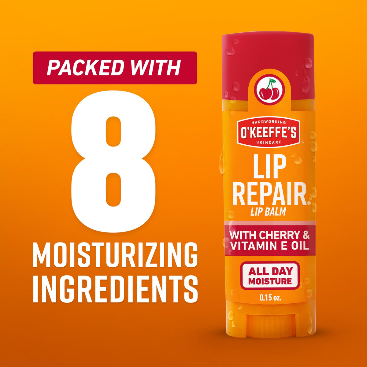 O'Keeffe's Lip Repair Lip Balm with Cherry & Vitamin E Oil - Stick (Twin Pack) - Moisturizer for Extremely Cracked, Dry Lips Beauty & Personal Care O'Keeffe's