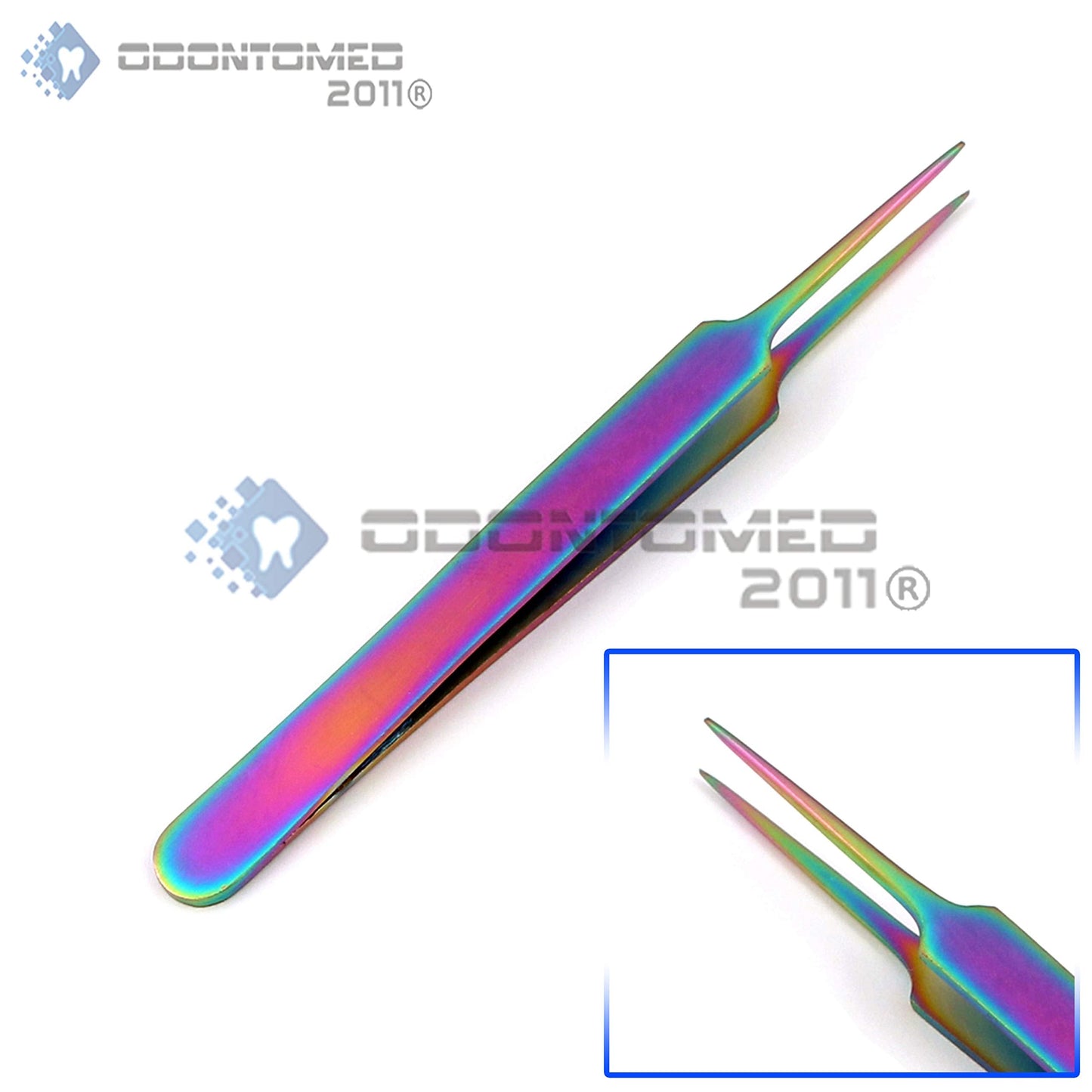 OdontoMed2011® Set of 8 Piece Stainless Steel Multi Rainbow Color Eyelash Extension Tweezers Beauty and Personal Care OdontoMed2011