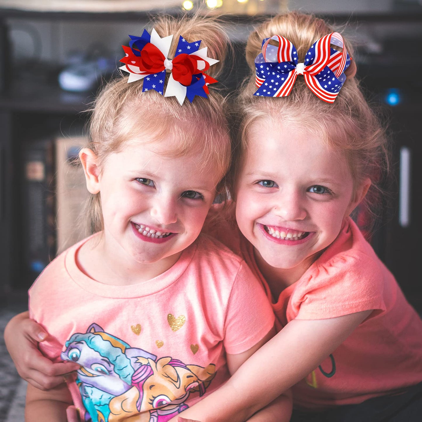 American Flag Hair Bow Clips For Girls,2 Pack Patriotic Independence Day Alligator Hair Pins Flower Hair Accessories for fourth of july Beauty & Personal Care melyde