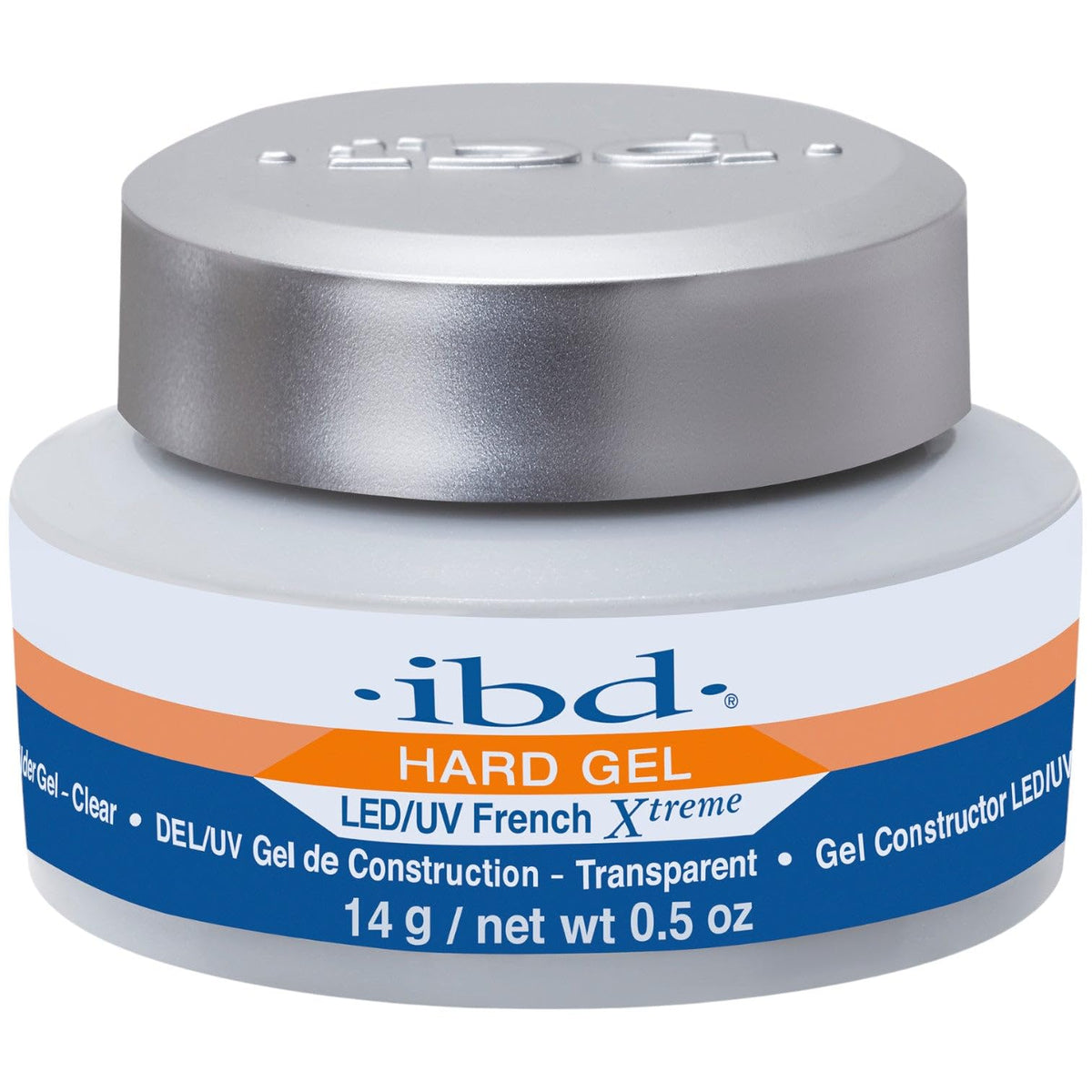 IBD LED/UV French Xtreme Hard Builder Gel for Nail Extensions - Clear Sculpting Formula for Strong Overlays & Manicure Enhancements, Jar, 0.5 oz, 1
