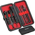 Glamne Manicure Set Nail Clippers Kit Professional Stainless Steel Nail Care Tools with Leather Travel Case 10 in 1 Black Beauty & Personal Care GLAMNE