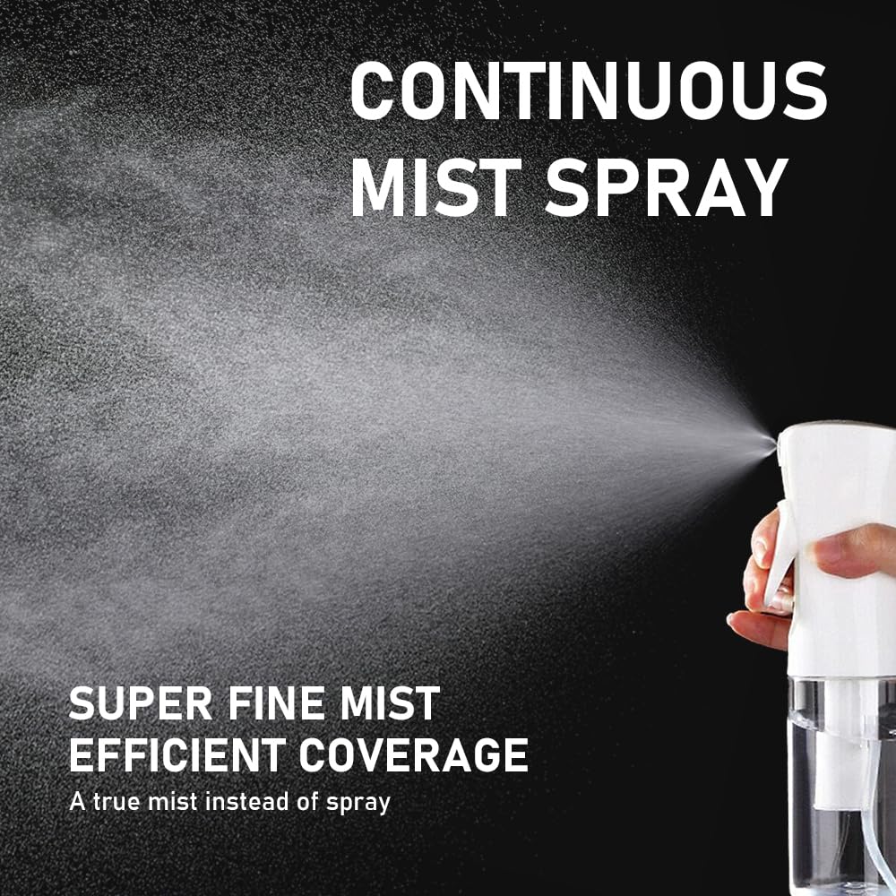 ELEMSY Spray Bottle For Hair (2 Pack 6.8 OZ) Continuous Mister Empty Spray Bottles, Ultra Fine Mist Water Sprayer for Hairstyling, Cleaning, Plants Beauty and Personal Care ELEMSY