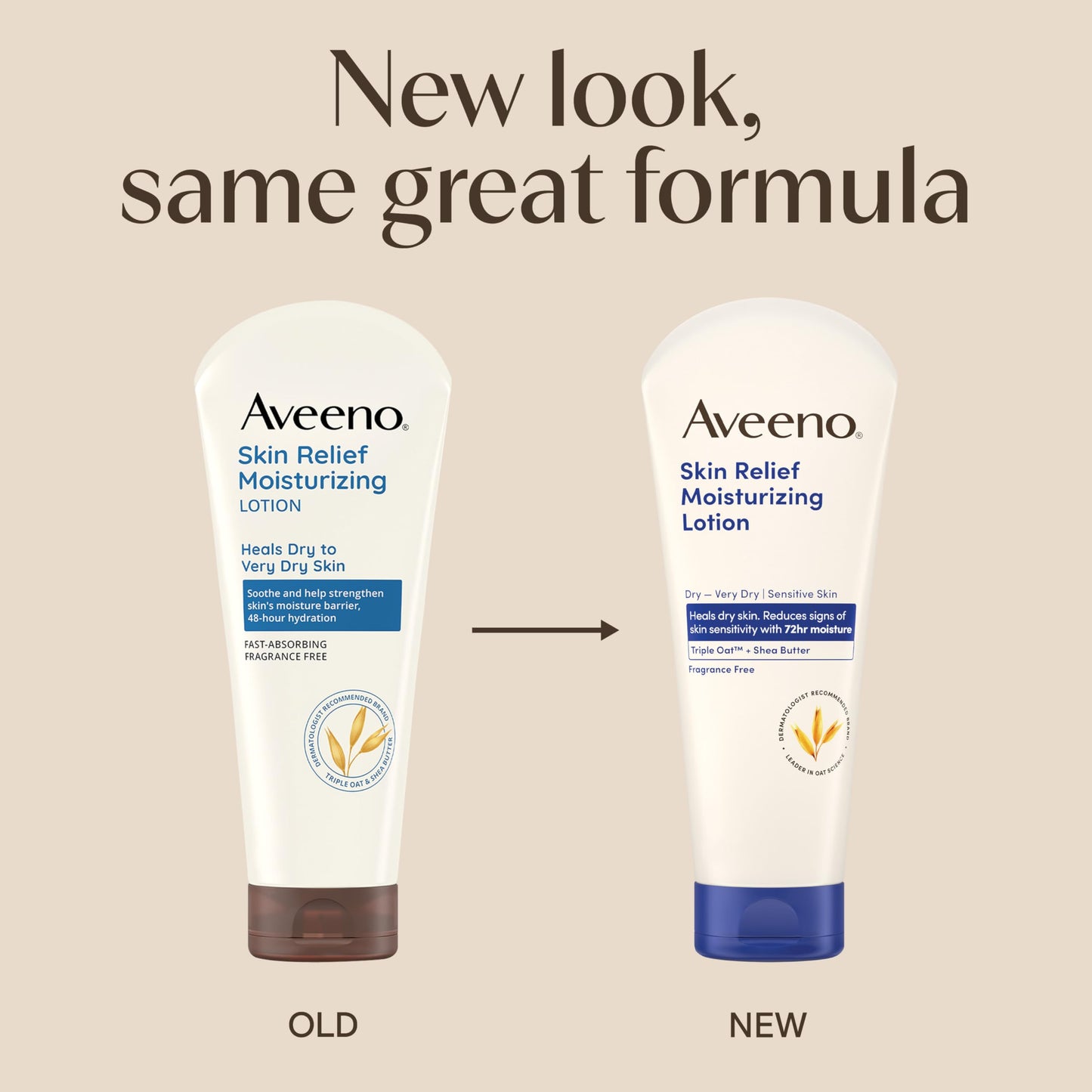 Aveeno Skin Relief Moisturizing Lotion Heals Very Dry, Sensitive Skin, Fast-Absorbing Body Lotion with Soothing Triple Oat & Shea Butter Formula Beauty & Personal Care Aveeno