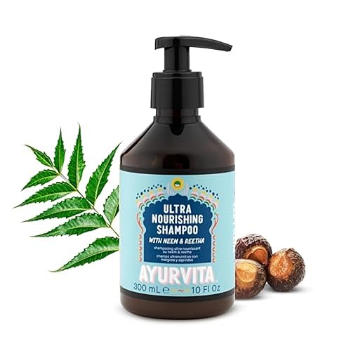 AyurVita Shampoo - Daily Nourishing Shampoo - Neem and Reetha Infused - Suitable For All Hair Types - Moisturizing, Strengthening & Lightweight Beauty & Personal Care AyurVita