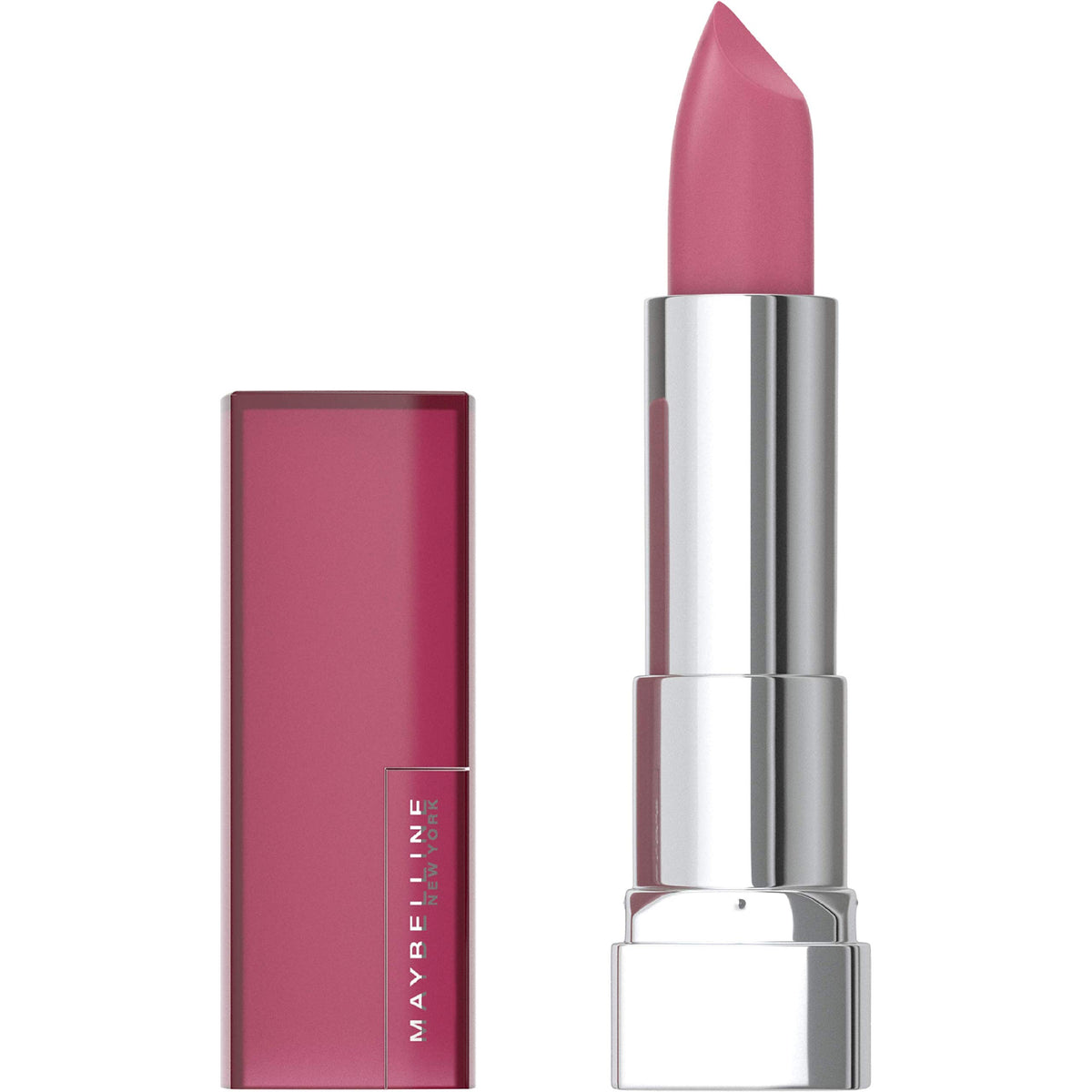 Maybelline Color Sensational Lipstick, Lip Makeup, Matte Finish, Hydrating Lipstick, Nude, Pink, Red, Plum Lip Color, Ravishing Rose, 0.15 oz