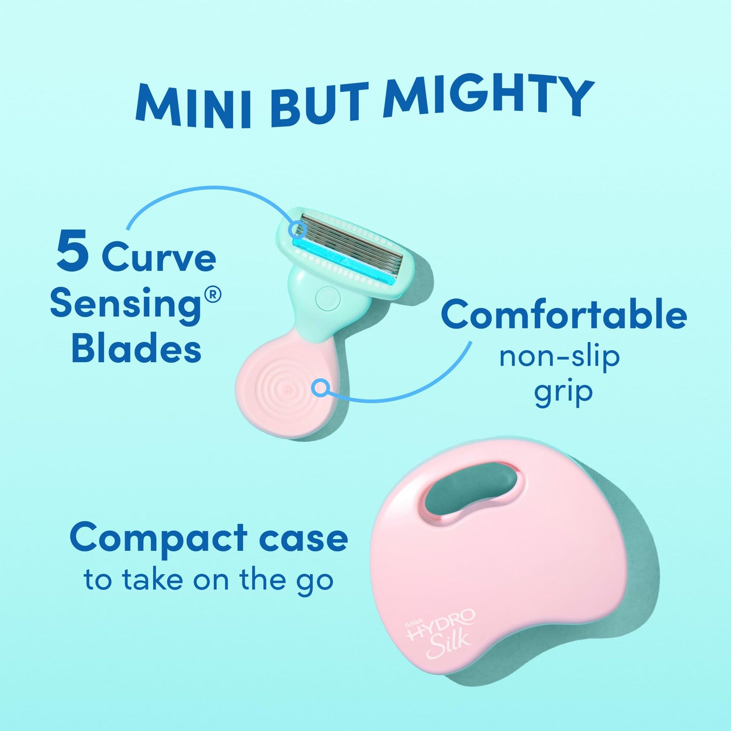 Schick Hydro Silk Mini Razor for Women | Womens Razors for Shaving, Travel Size Toiletries, 5-Blade Travel Razor, Includes 1 Mini Handle, 1 Refill & 1 Beauty and Personal Care Schick Hydro Silk