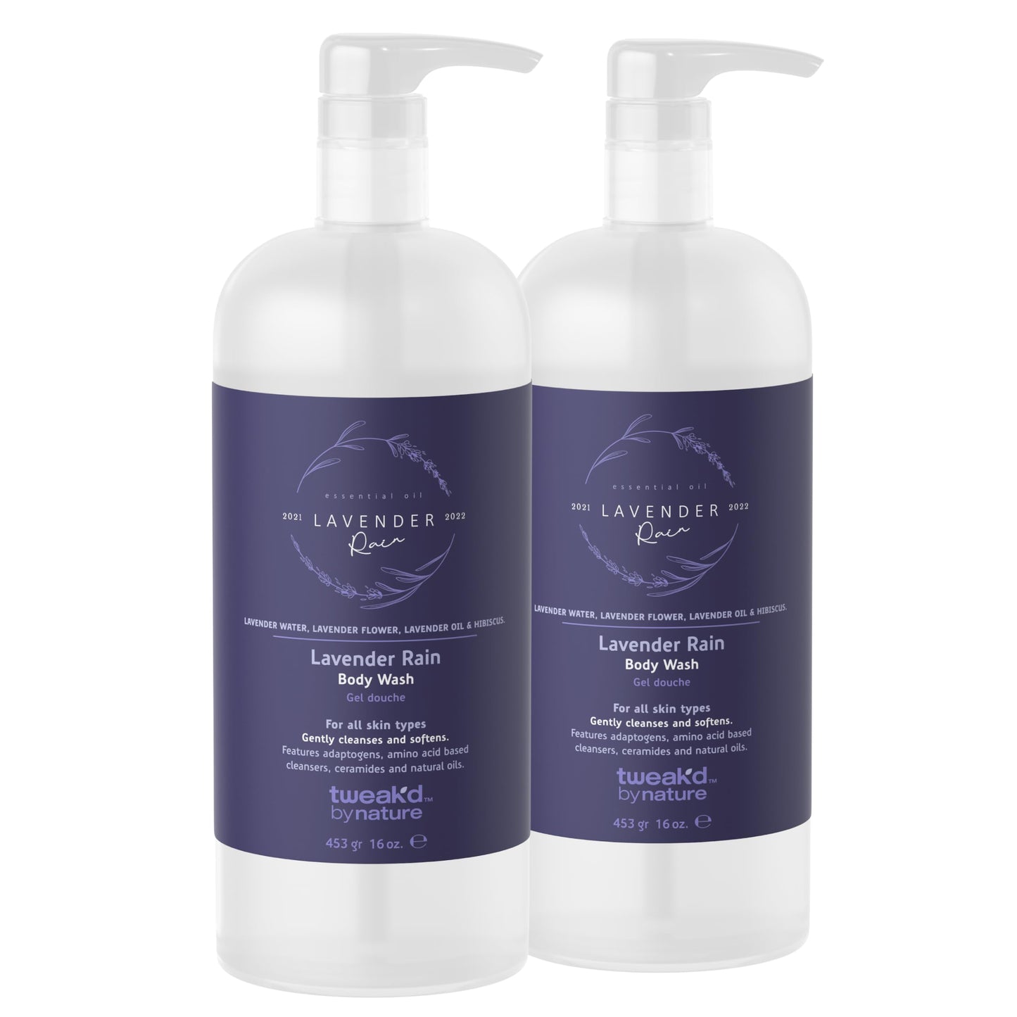 Tweak’d by Nature - Lavender Rain Body Wash, Sulfate Free, Natural, Hydrating and Moisturizing, Gentle Lavender Shower Gel and Body Wash for Women (2 Beauty & Personal Care Tweak'd by Nature
