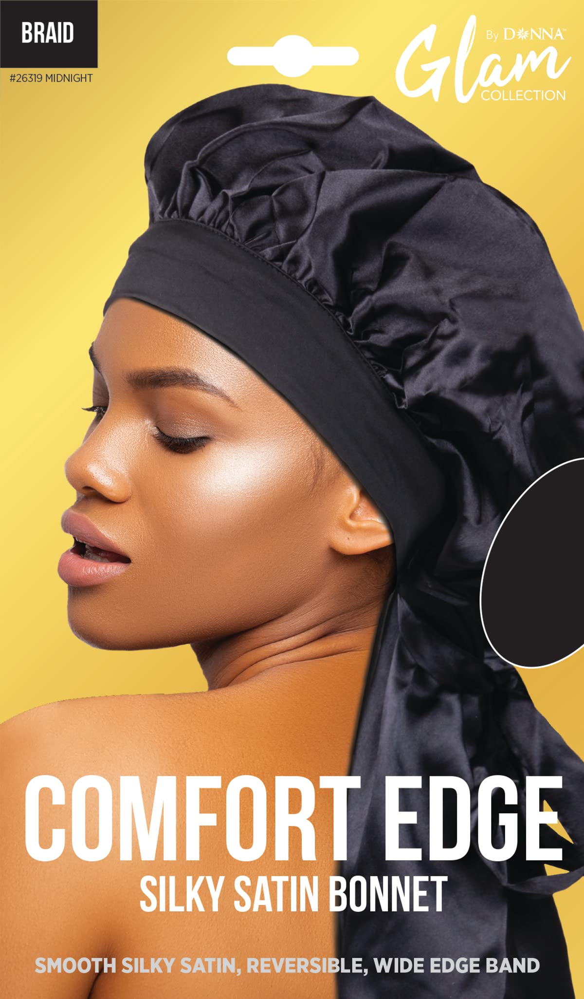 DONNA Comfort Edge Reversible Silky BRAID Satin Bonnet for Women Silk Bonnet for Sleeping Satin Bonnet1PC, MIDNIGHT COLOR Beauty and Personal Care DONNA