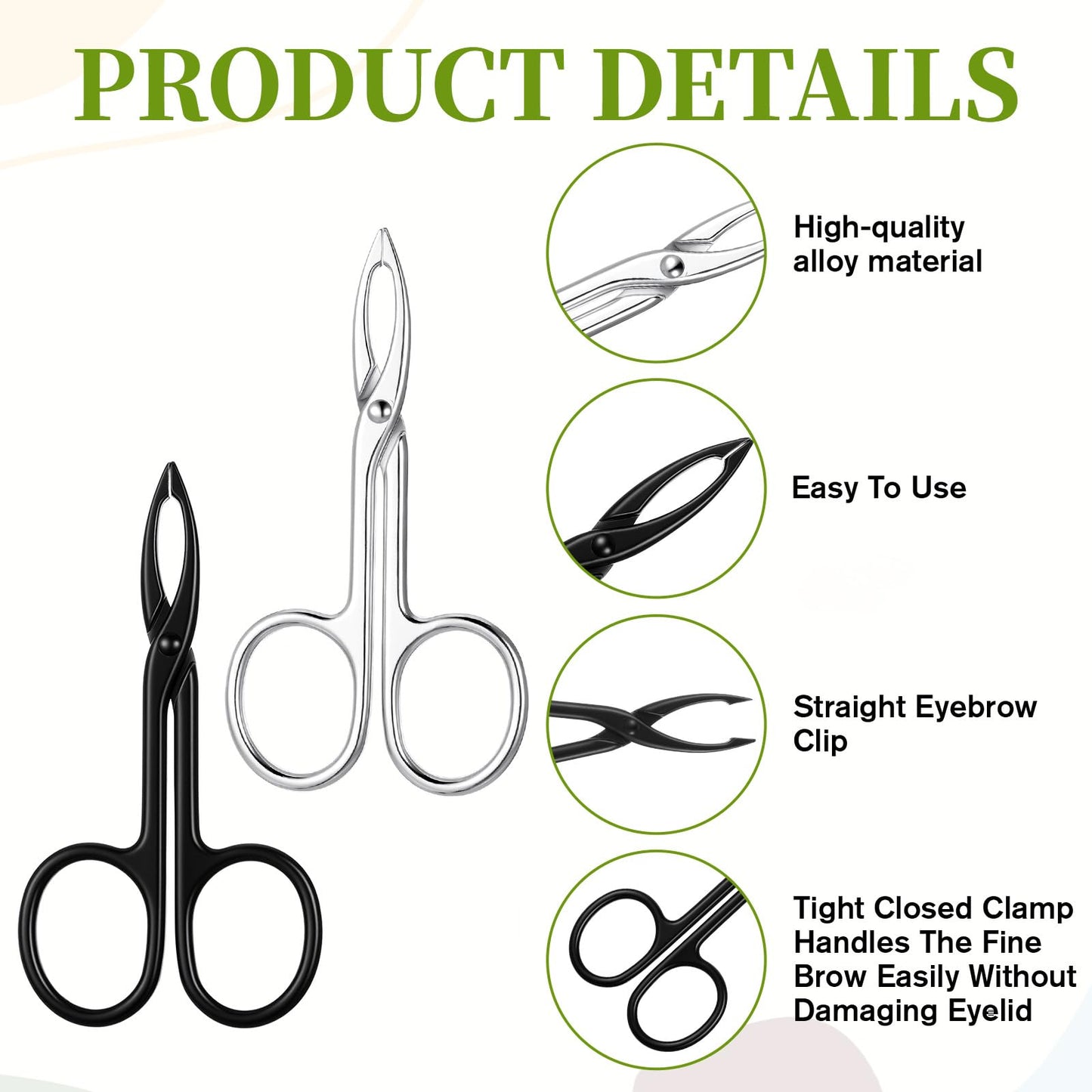 2 PCS Scissor Tweezers with Handles, Scissor Tweezers for Eyebrows, Metal Straight Tip with Handle Pluckers Tweezers Scissors for Remover Facial Hair Beauty and Personal Care Tweruna