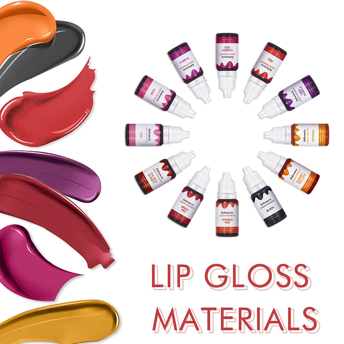 BONNIE CHOICE 12 Colors Liquid Lip Gloss Pigment Set, DIY Lipstick Liquid Pigment for Set Making Lip Gloss, DIY Lip Cosmetic Dye, Edible Coloring Pure Beauty & Personal Care BONNIE CHOICE