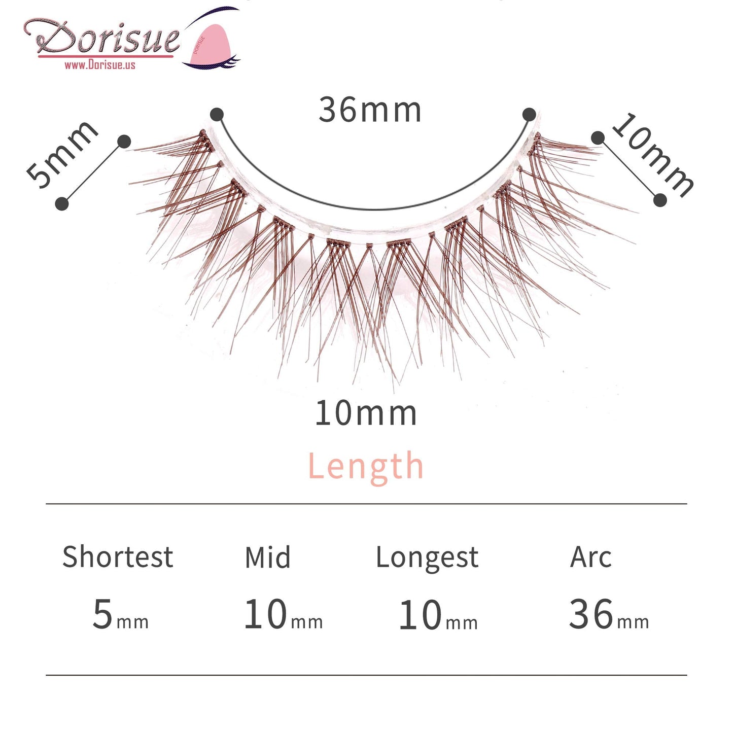 Dorisue Wispy eyelashes Brown lashes Natural looking false eyelashes Lightweight Reuseable 5 Pair Set X4 Beauty & Personal Care Dorisue