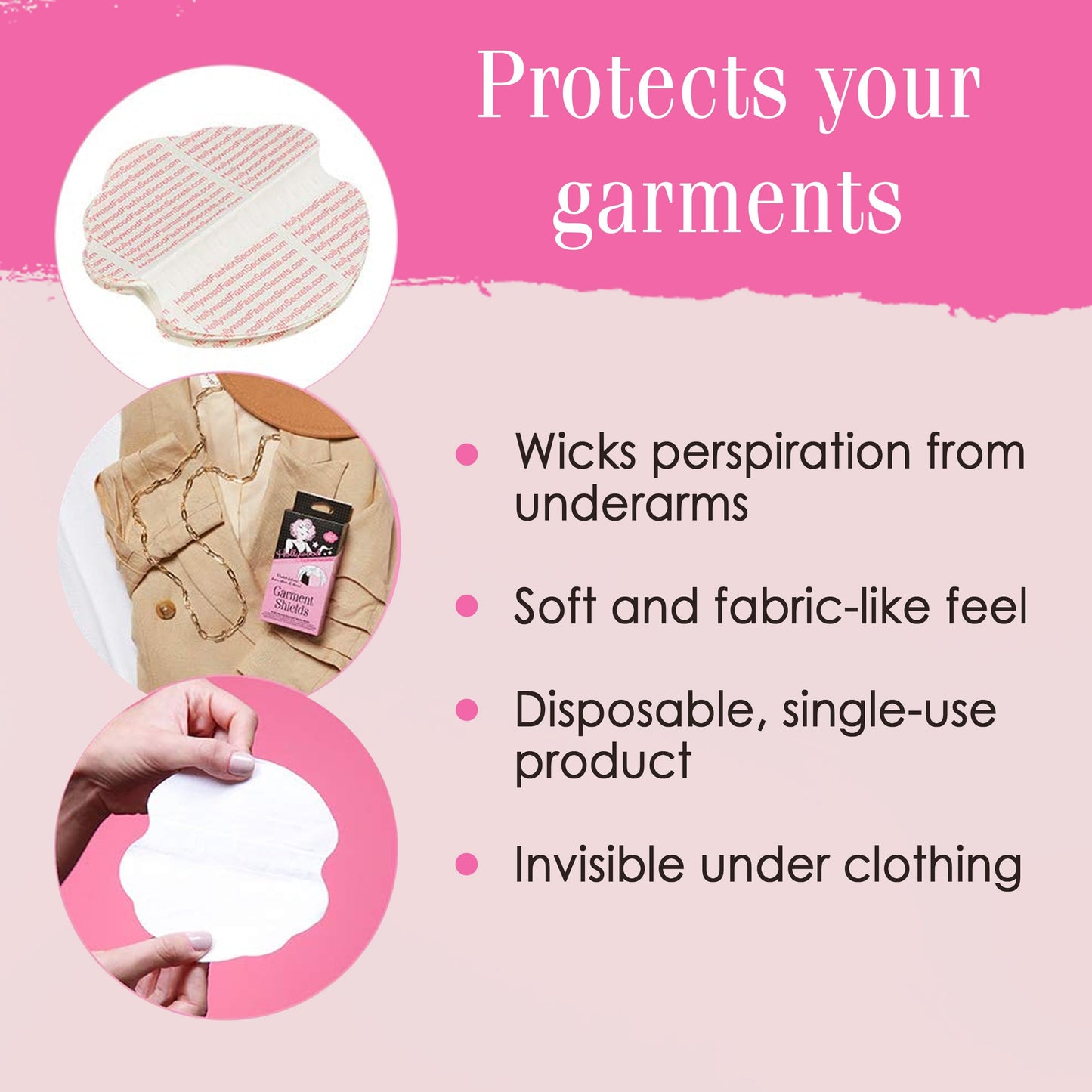Hollywood Fashion Secrets Garment Shields, Moisture Wicking Sweat Pads, 10 Count Beauty and Personal Care Hollywood Fashion Secrets