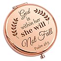 Gevody Bible Verse Gifts Christian Gift Inspirational Gift for Women Compact Mirror Religious Gift Baptism Gift for Girl Goddaughter Godmother Easter Beauty & Personal Care Gevody