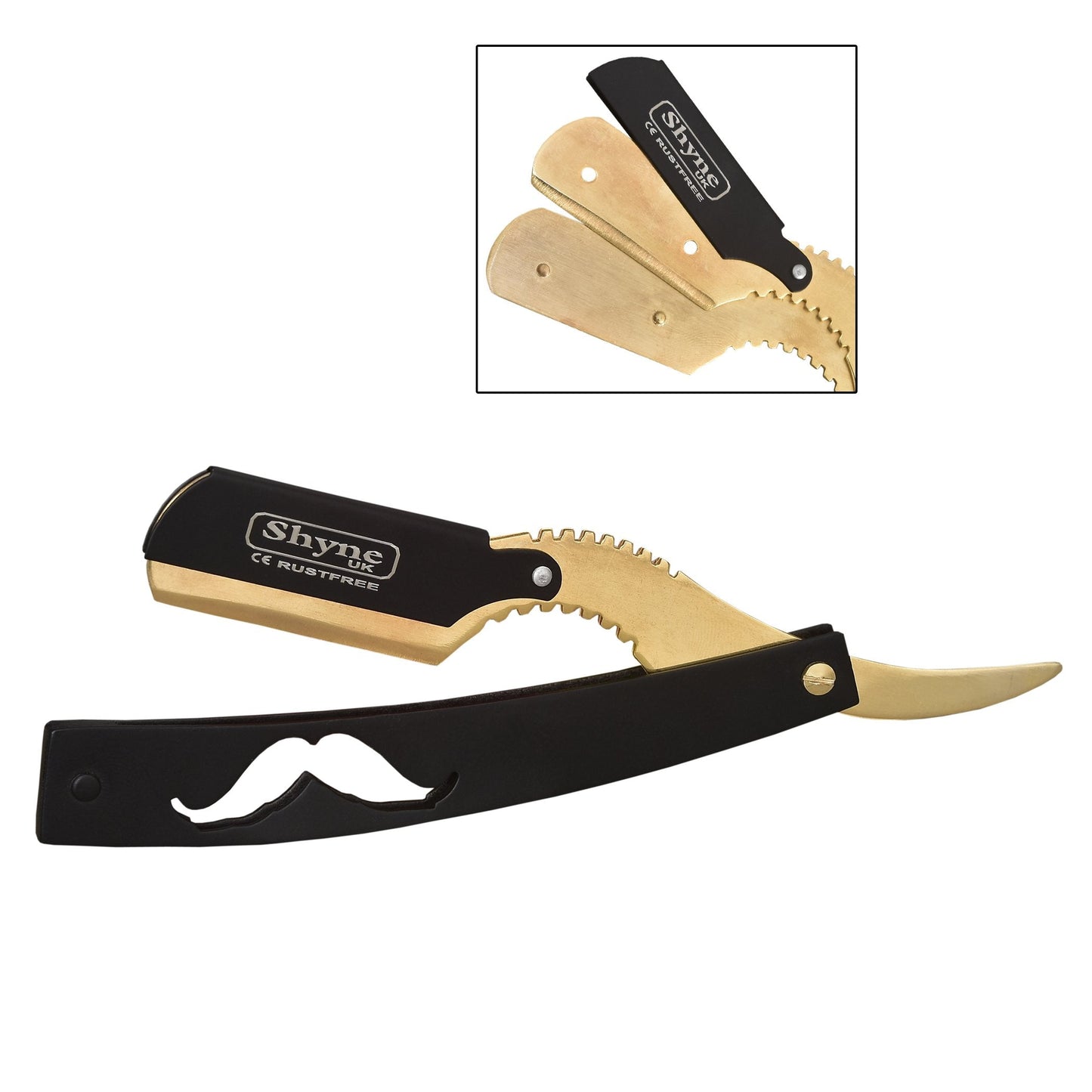 Barber Hair Salon Straight Cut Throat Shaving Steel Black & Gold Razor Beauty and Personal Care SHYNE_ENTERPRISES