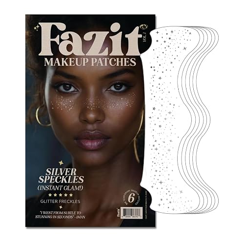 Fazit Silver Speckles - Glitter Freckle Makeup Patches - Shimmering Faux Freckles & Body Glitter - Waterproof, Long-Lasting Instant Glamour Beauty & Personal Care Fazit