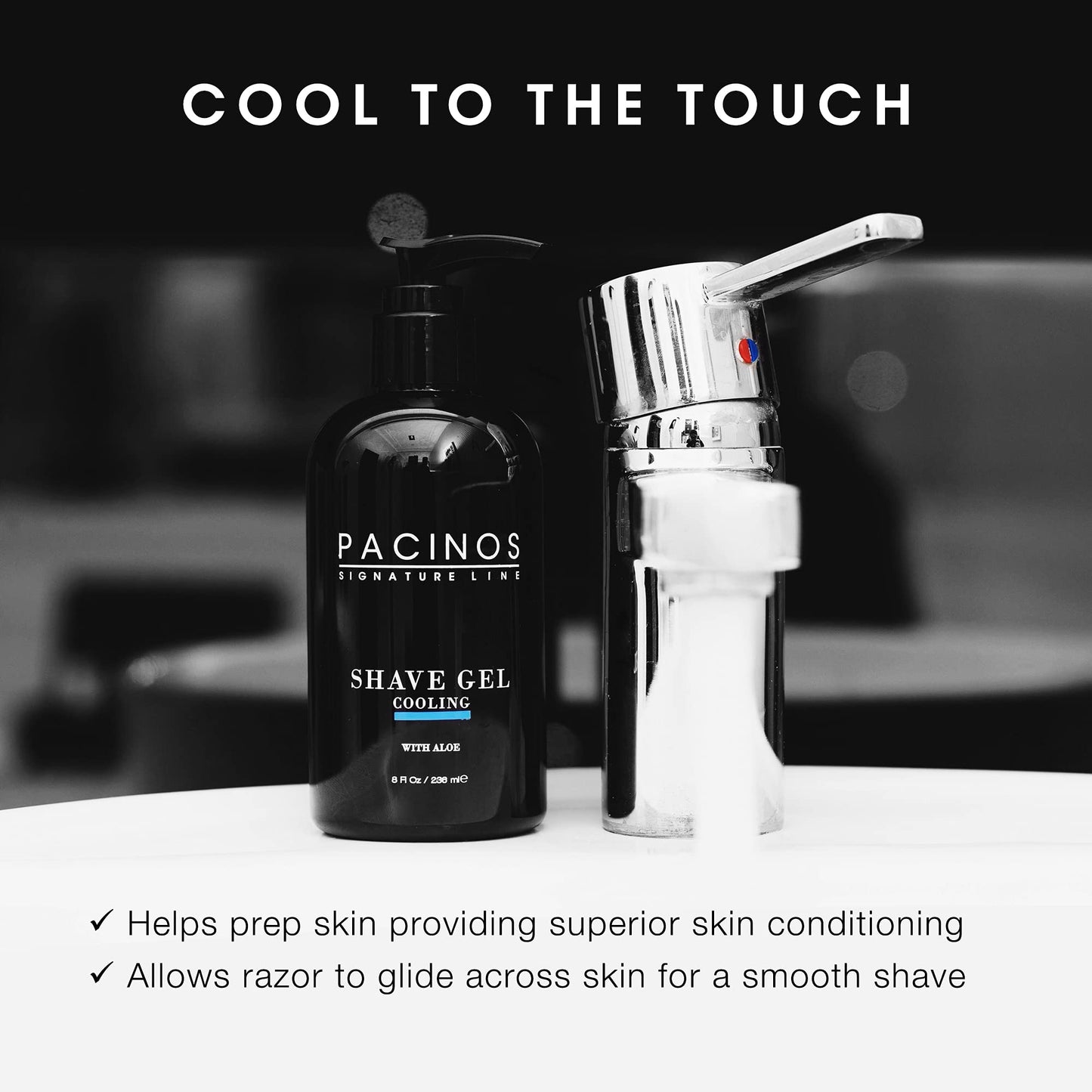 Pacinos Shave Gel - Cooling Gel with Aloe Vera - Moisturizing Mens Shaving Gel - 8 Fl. Oz Beauty & Personal Care Pacinos