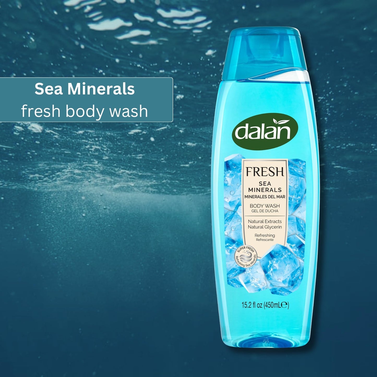 Dalan Natural Extracts Body Wash, with Fresh Pink Grapefruit & Aloe Vera & Sea Minerals, 15.2 fl oz (3 Pack, Sea Minerals) Beauty & Personal Care Dalan