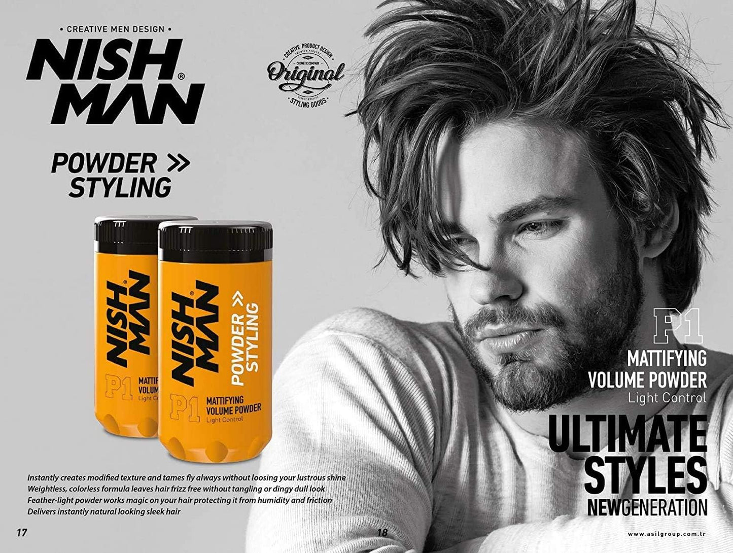 nishman Hair Styling Powder Series (20 gr., Pack of 2 P1 Hair Styling) Beauty & Personal Care nishman