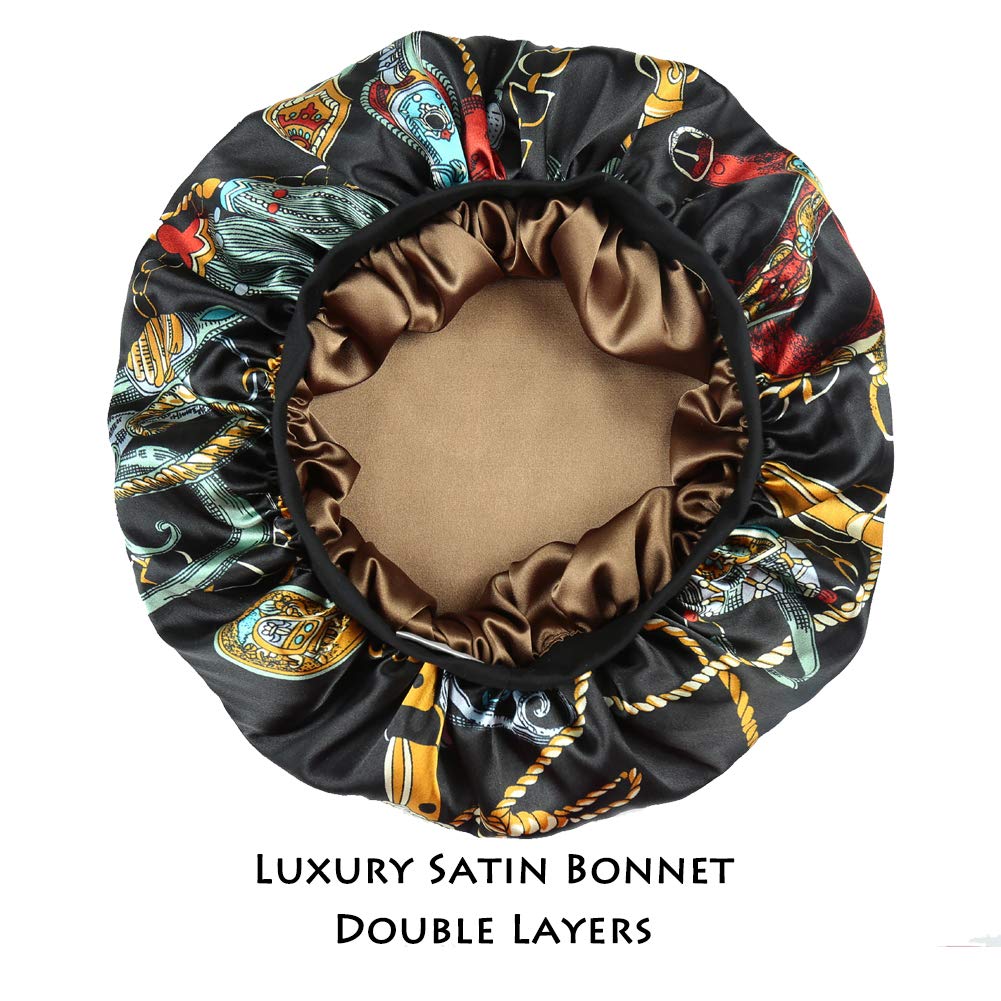 Satin Bonnet for Sleeping Double Layer Night Cap with Soft Elastic Beauty and Personal Care Alnorm