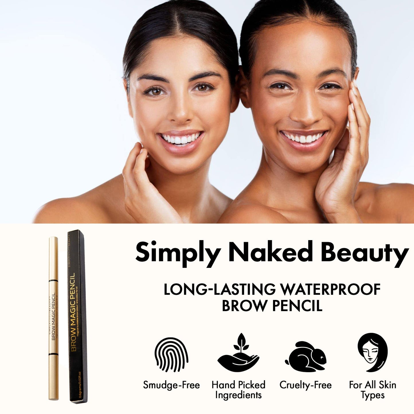 Simply Naked Beauty Brow Master - Magic Brow colour pencil | Buildable Mineral Brown Eyebrow Pencil kit. Eye makeup for dramatic brows. Suits any skin Beauty & Personal Care SNB