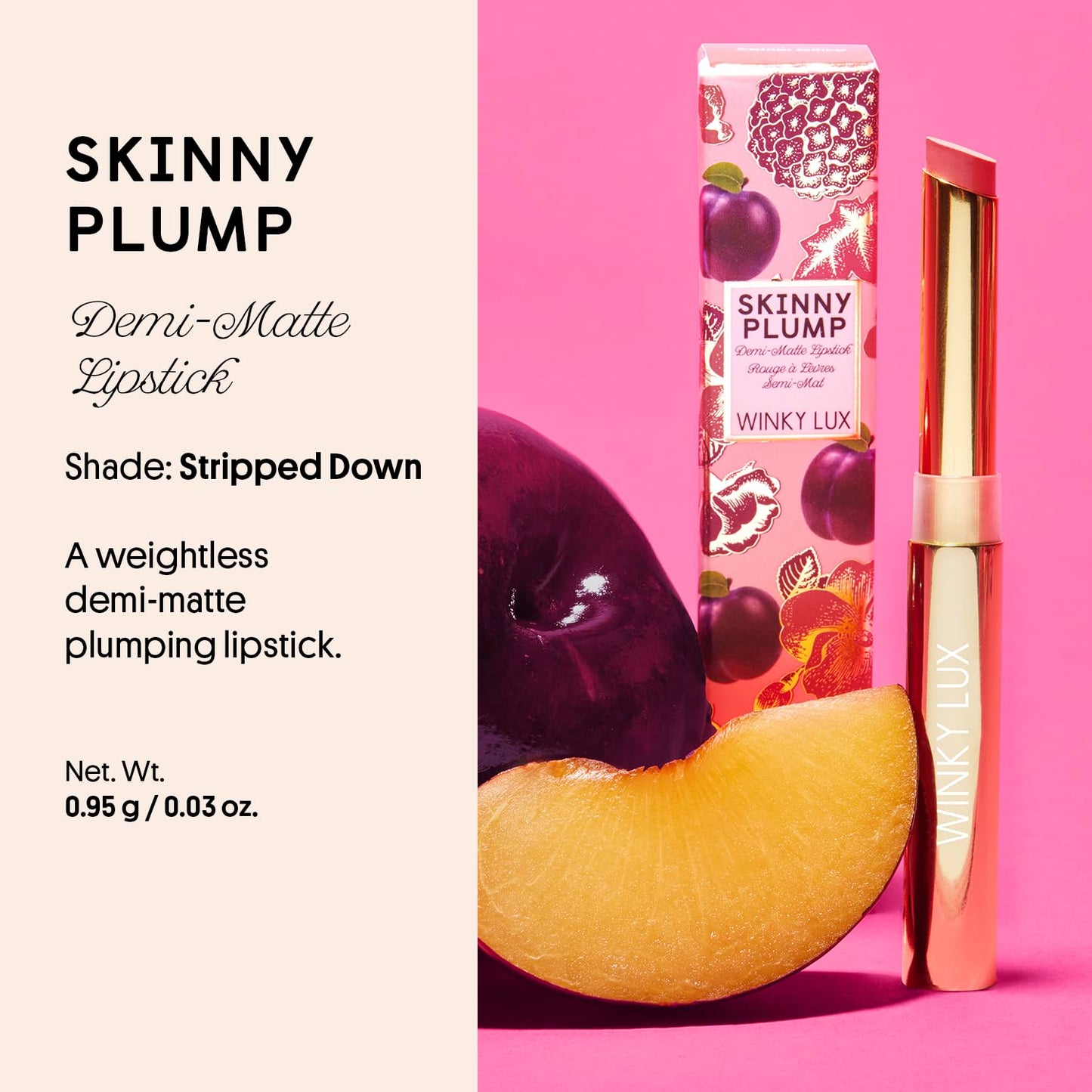 Winky Lux Skinny Plump Demi Matte Lipstick - Rose Beige Lip, Natural Plump Lipstick, Weightless Long Lasting Soft Matte Lip Crayon, Infused with Beauty & Personal Care Winky Lux