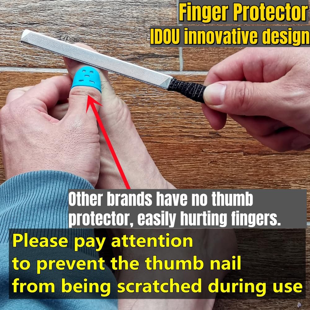 IDOU Toe Nail Files for Thick Nails,Stainless Steel 4 Sides 7 inch Length,Nail Files for Men Seniors & Dogs Beauty & Personal Care IDOU