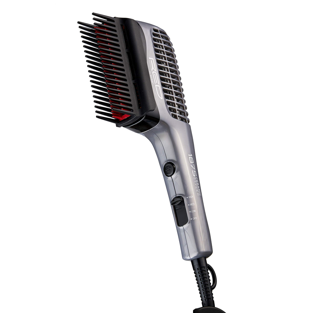 Red by Kiss 1875 Ceramic Ionic Hair Styler, Blow Dry Comb with 3 Attachments Including Detangler Pik, 4 Heat Settings & Cool Shot for Fast Drying,
