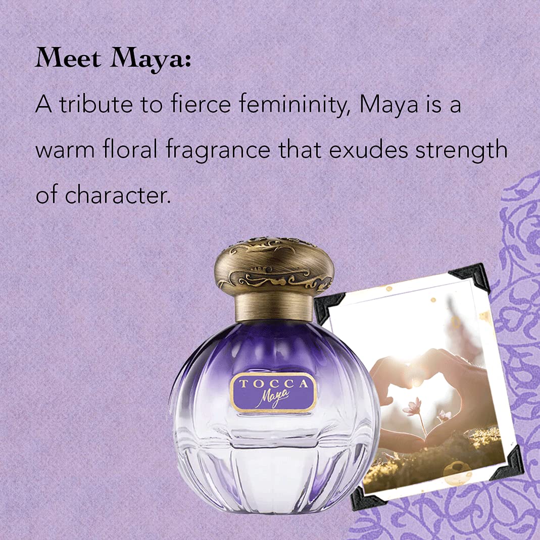 Tocca Women's Eau de Parfum, Maya Fragrance, 1.7oz (50 ml) - Warm Floral, Wild Iris, Blackcurrant, Patchouli Heart - Hand-Finished Bottle Beauty & Personal Care Tocca