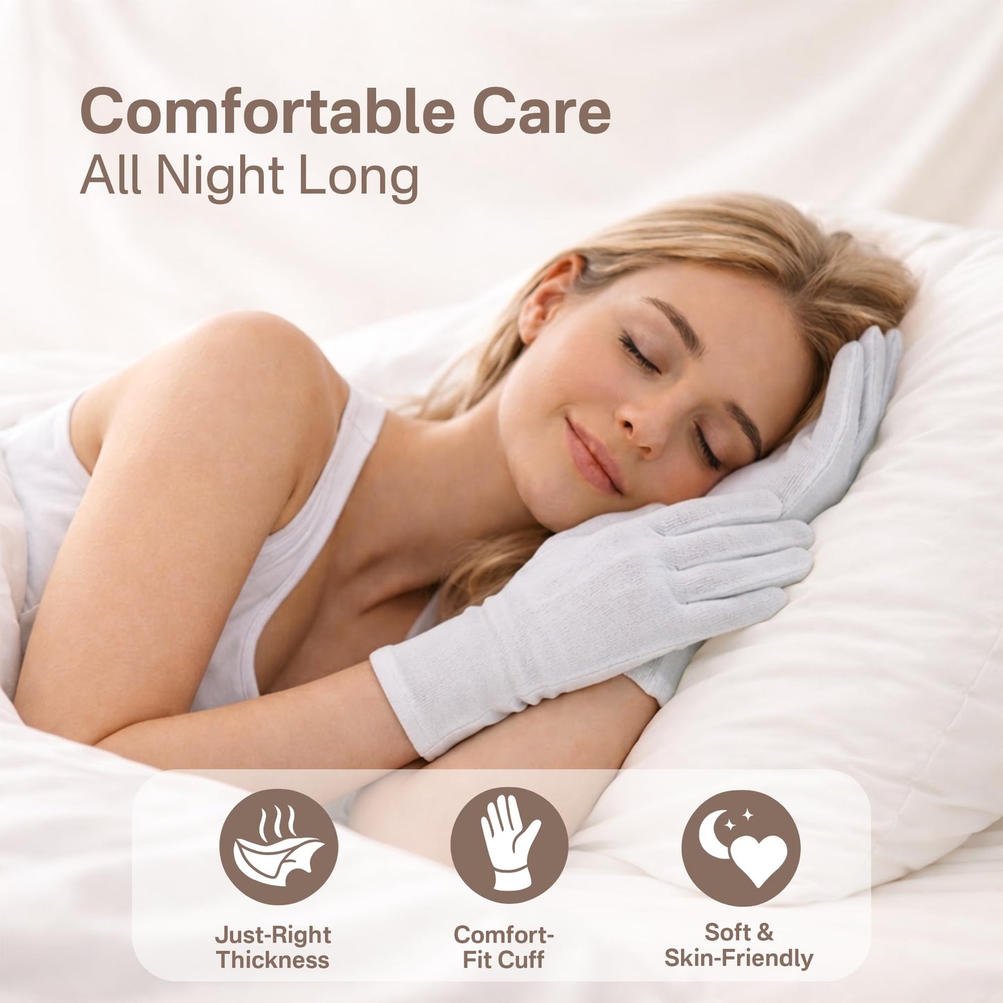 Cotton Gloves for Dry Hands Sleeping - 12 Pairs 100% Cotton Moisturizing Gloves Overnight, Breathable Reusable Spa Care White Gloves Costume for Hand Beauty and Personal Care Originbuty