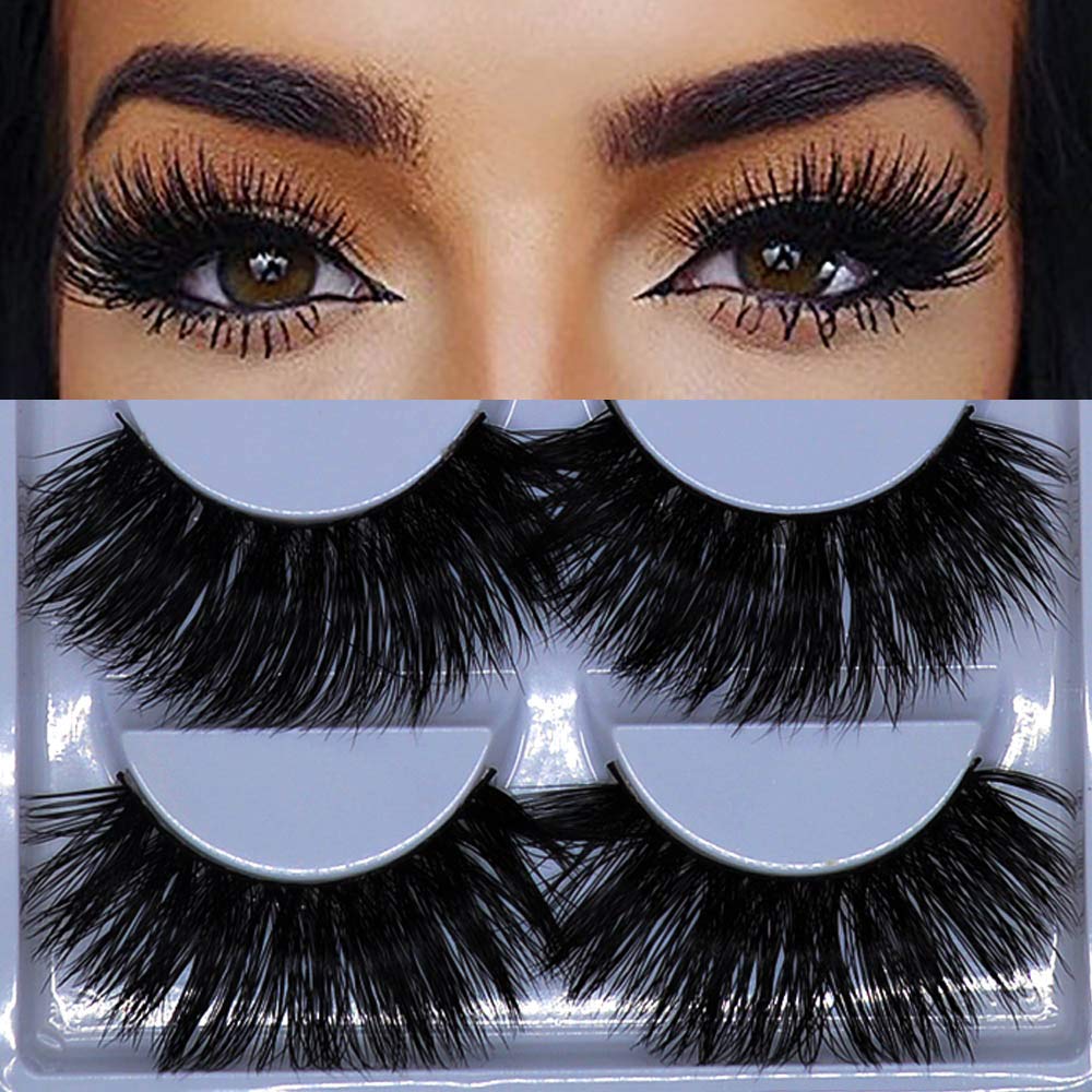 5 Pairs 3D Mink Lashes Natural Fluffy False Eyelashes 25mm Long Strip Lashes Handmade Cruelty-Free Fake Eyelashes for Makeup (K02) Beauty & Personal Care Xuanli