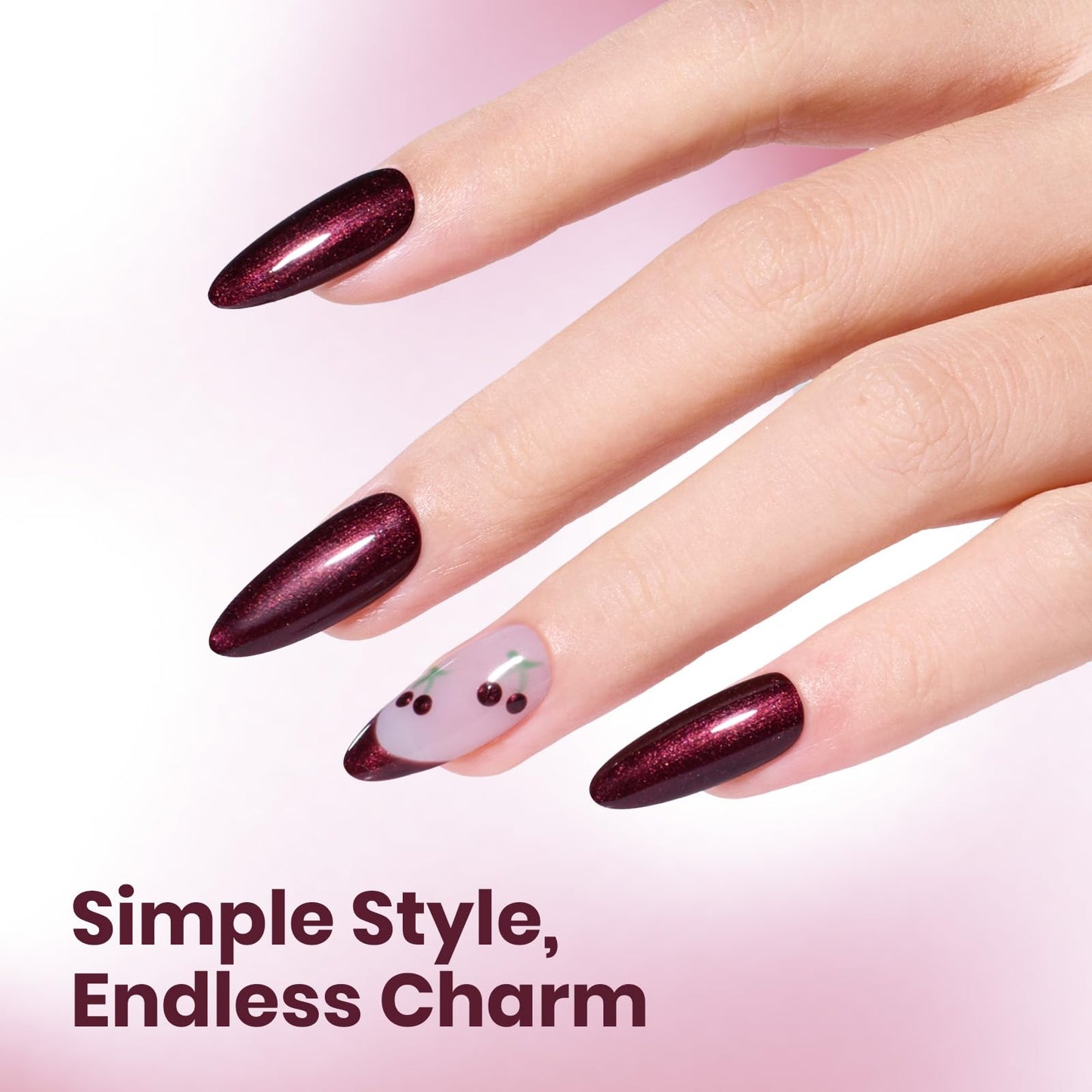 Beetles Burgundy Glitter Gel Polish - Cherry Mocha Red Wine Color Gel, 15ML Polish Soak Off UV LED Nail Art Starter Manicure Salon DIY at Home Beauty and Personal Care beetles Gel Polish